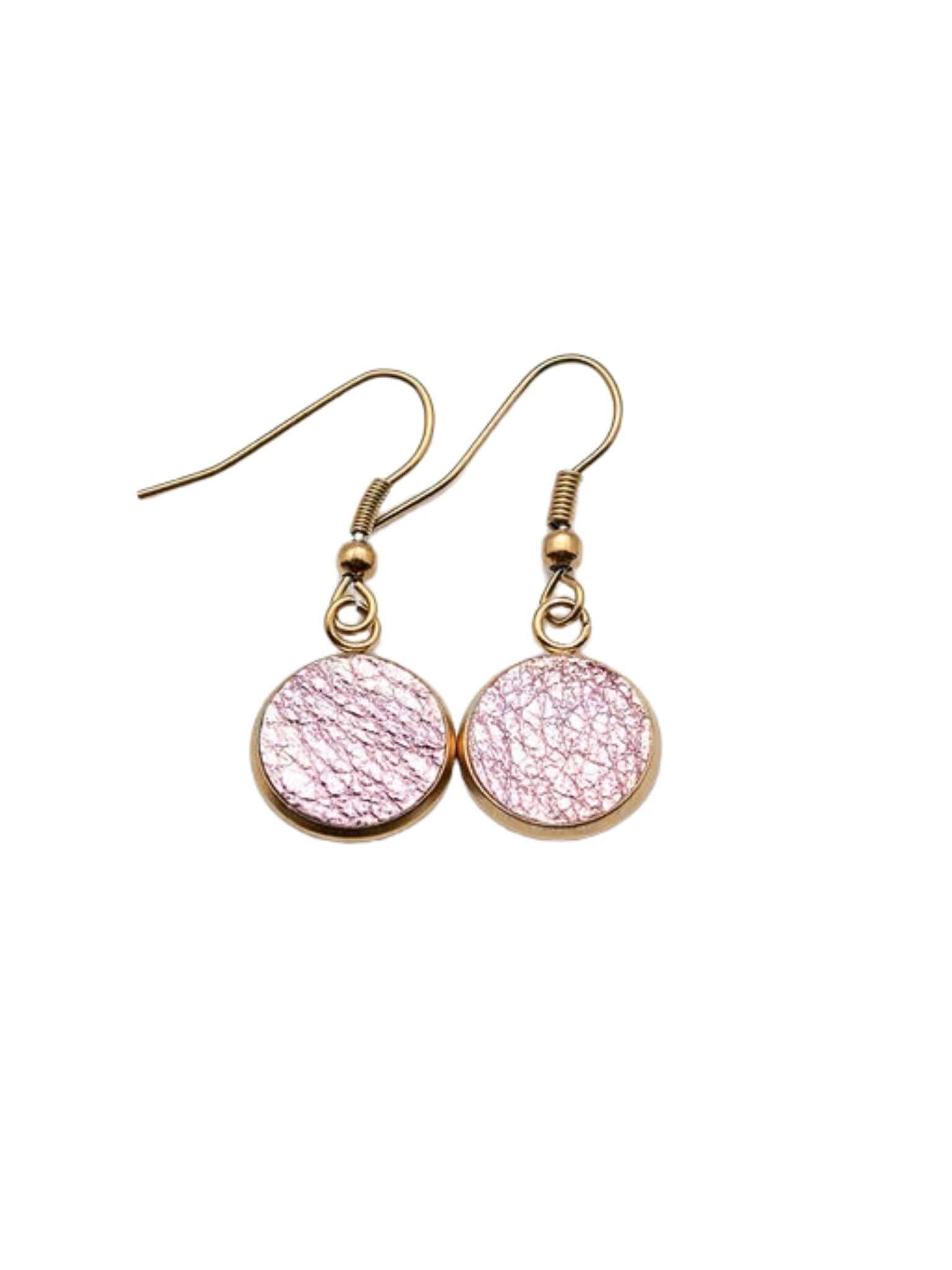 Light Pink Mini Lantern Earrings — 12 mm — Stainless Steel or Gold Plated