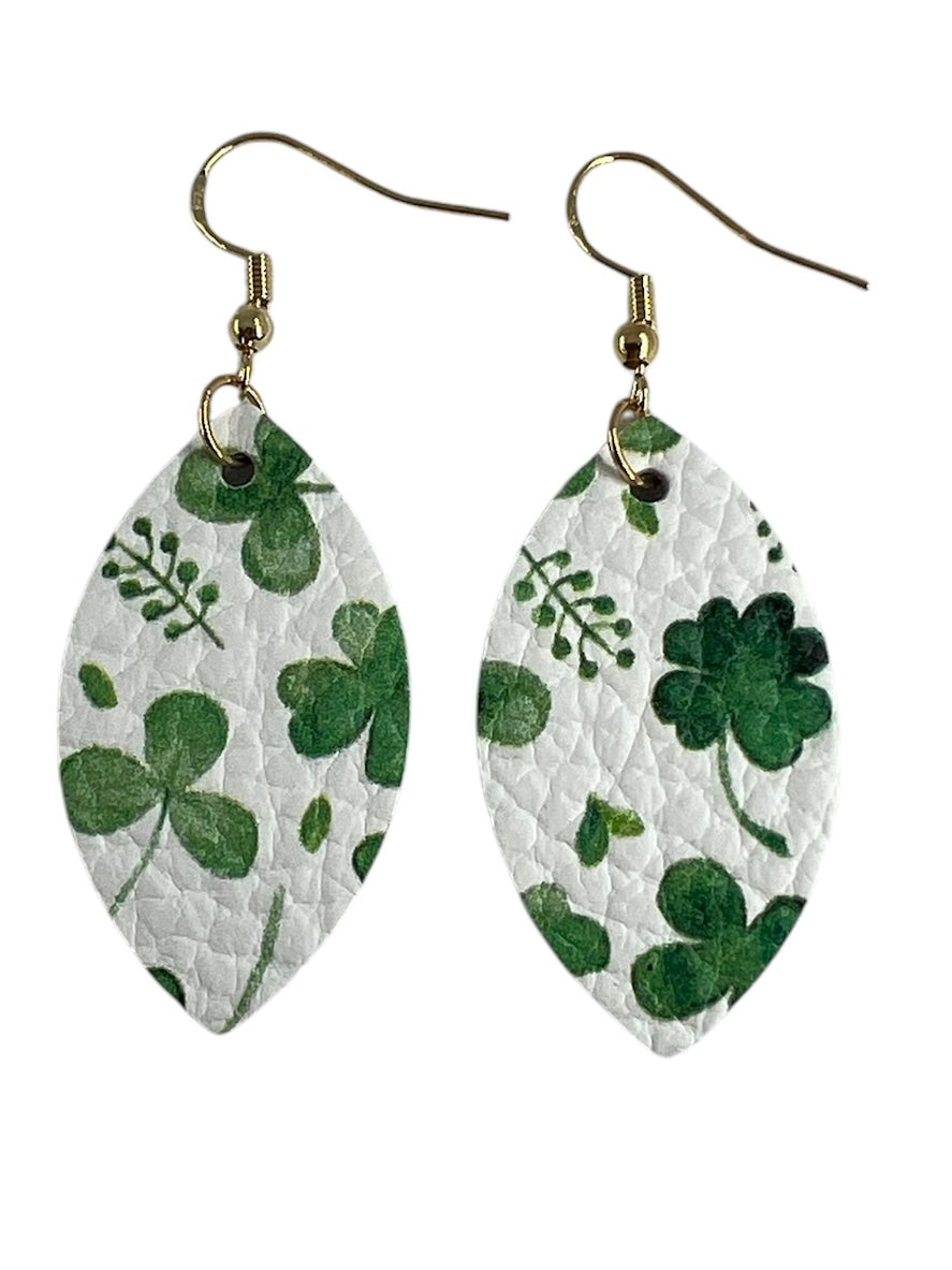 Clover Mini Leaf Leather Earrings