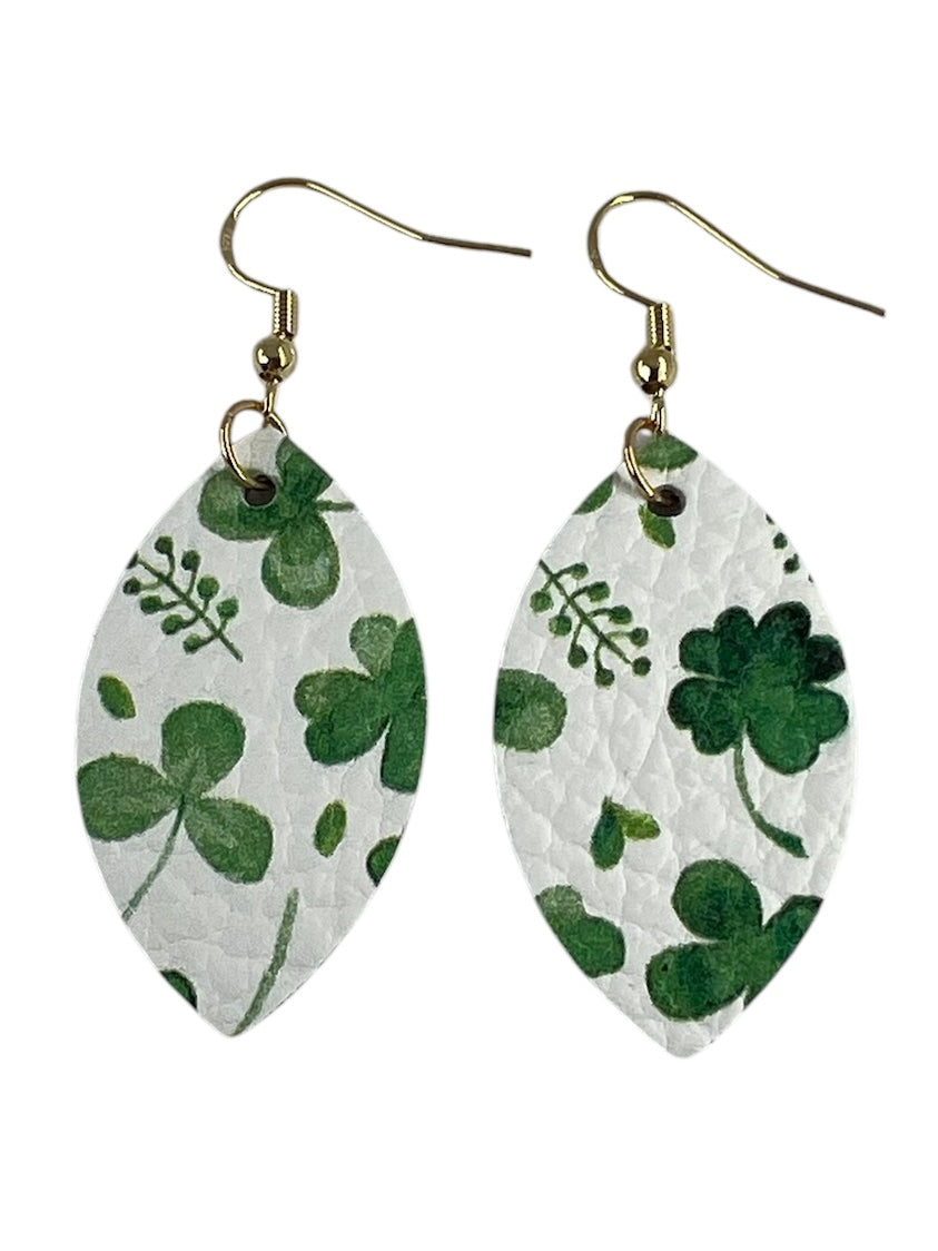 Clover Mini Leaf Leather Earrings