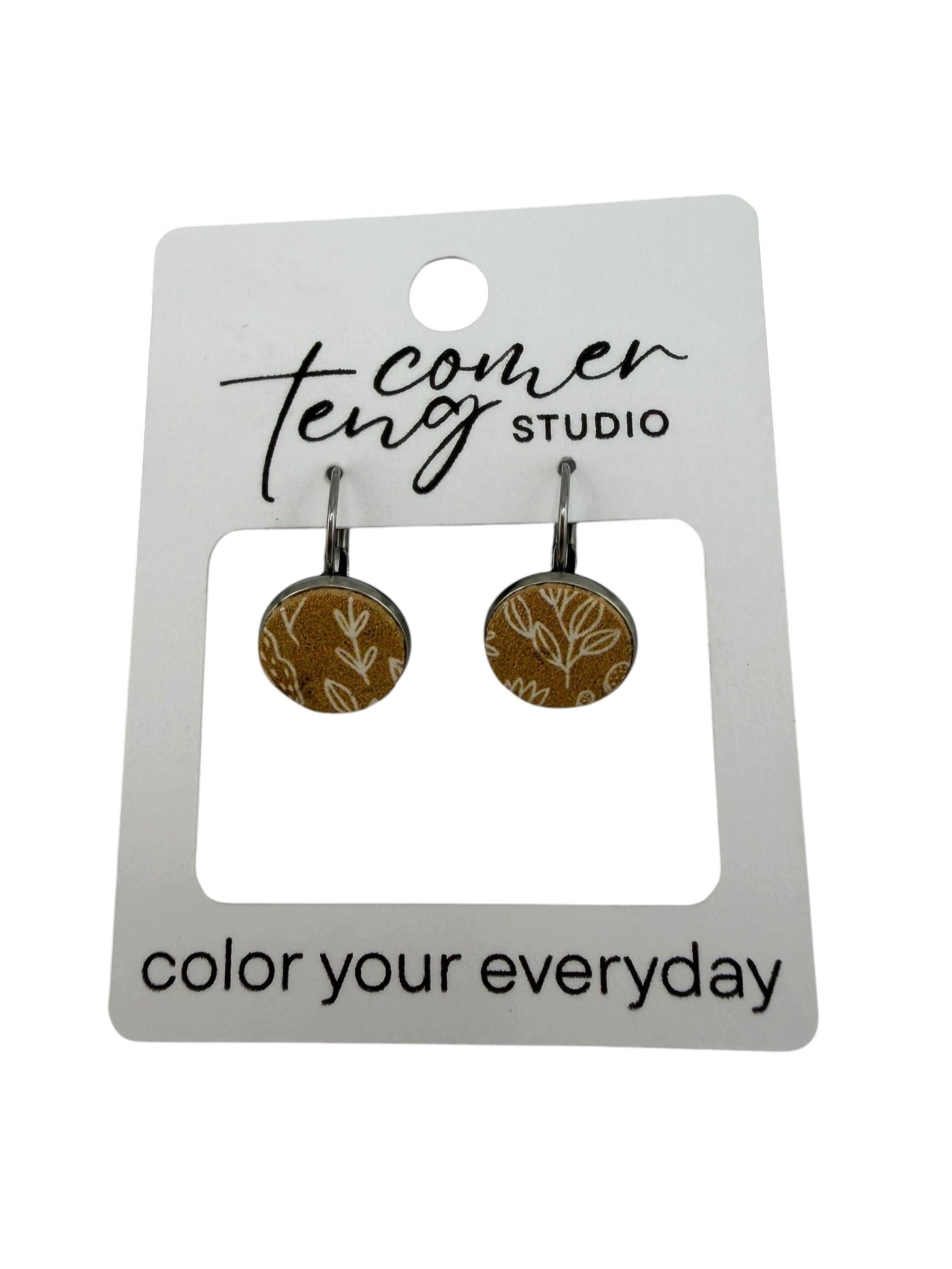 Mustard Bloom Leverback Earrings