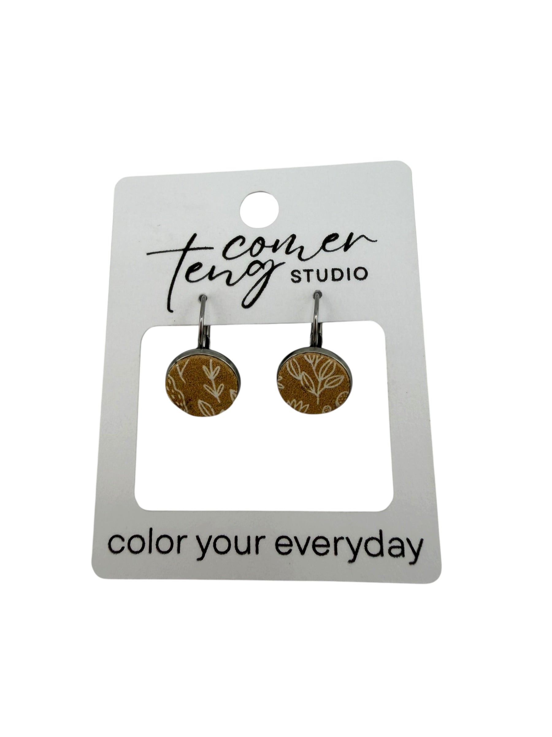 Mustard Bloom Leverback Earrings
