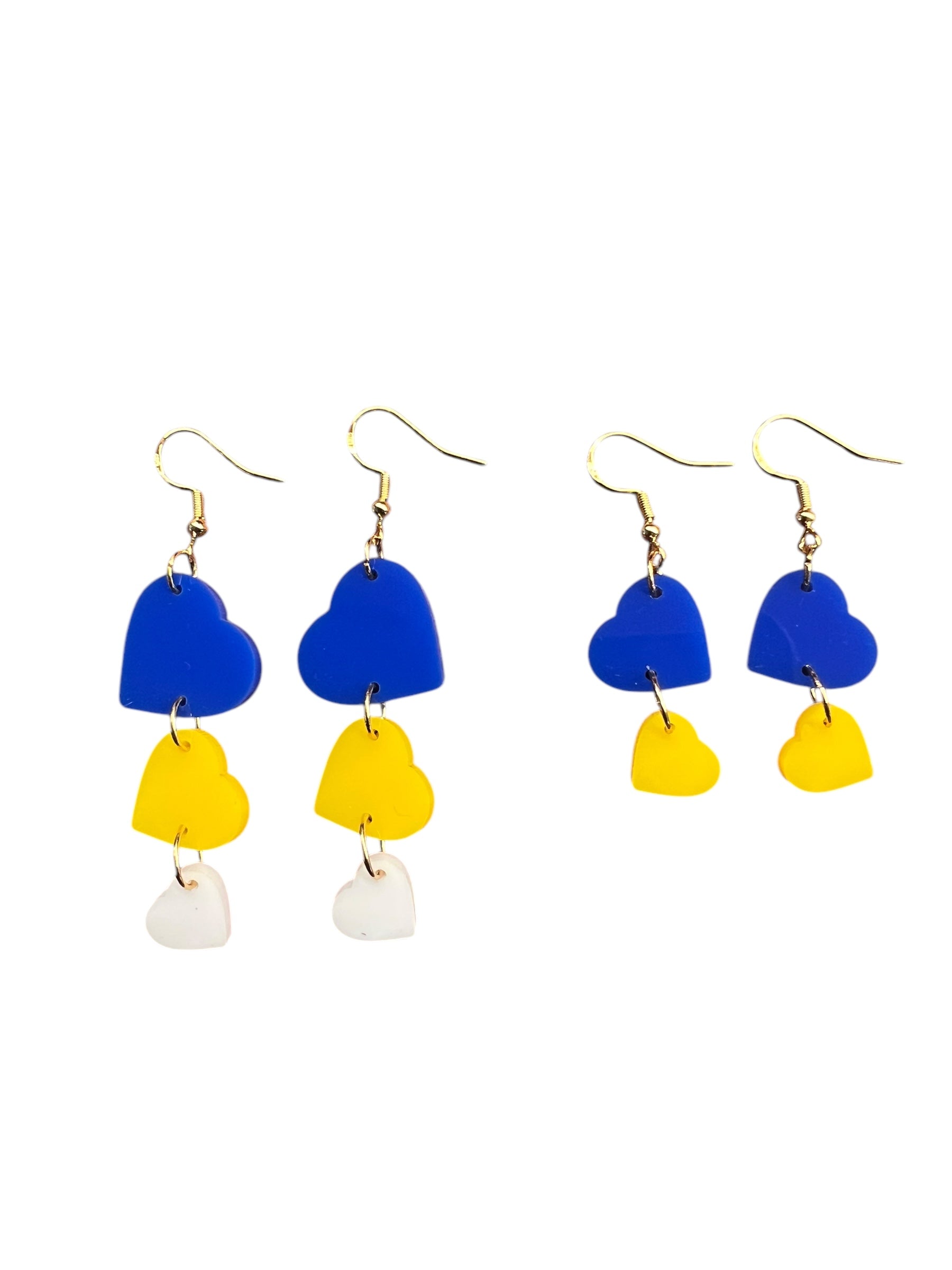 Boston Marathon Inspired Heart Earrings