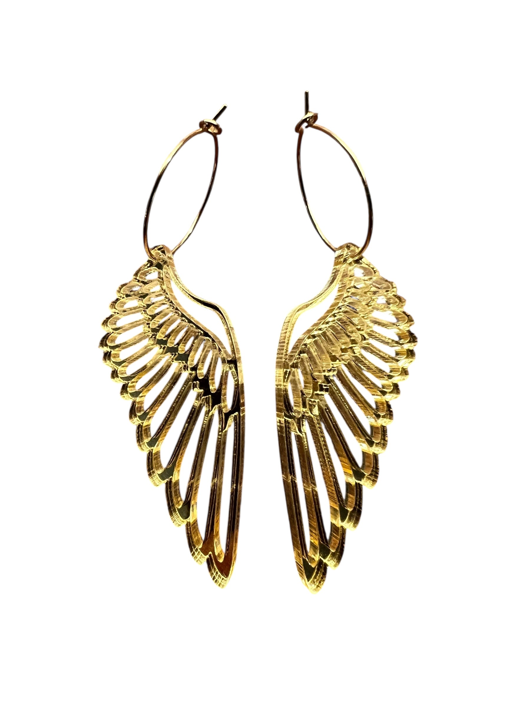Gold Shimmer Angel Wing Earrings