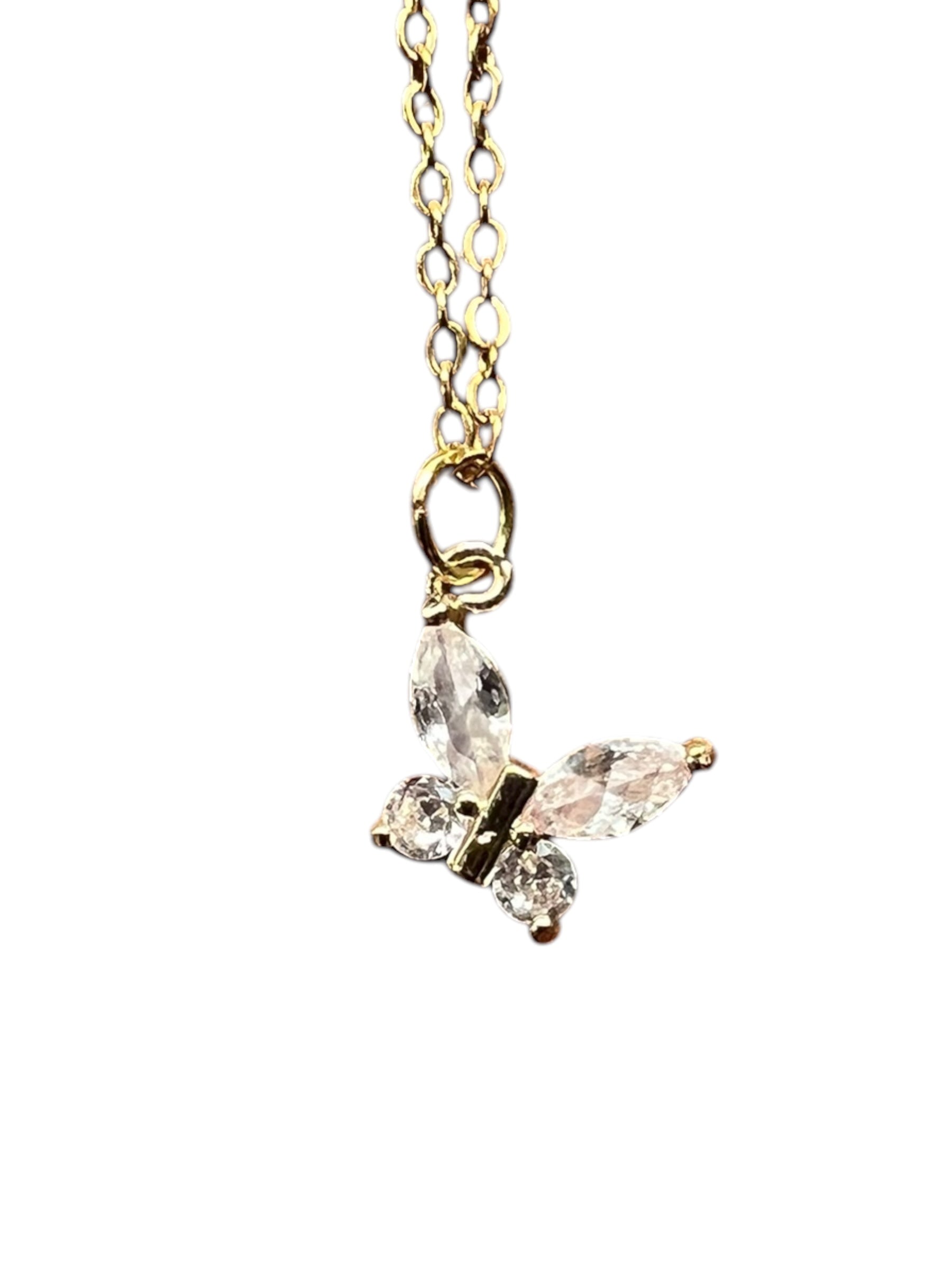 CZ Butterfly Charm Necklace