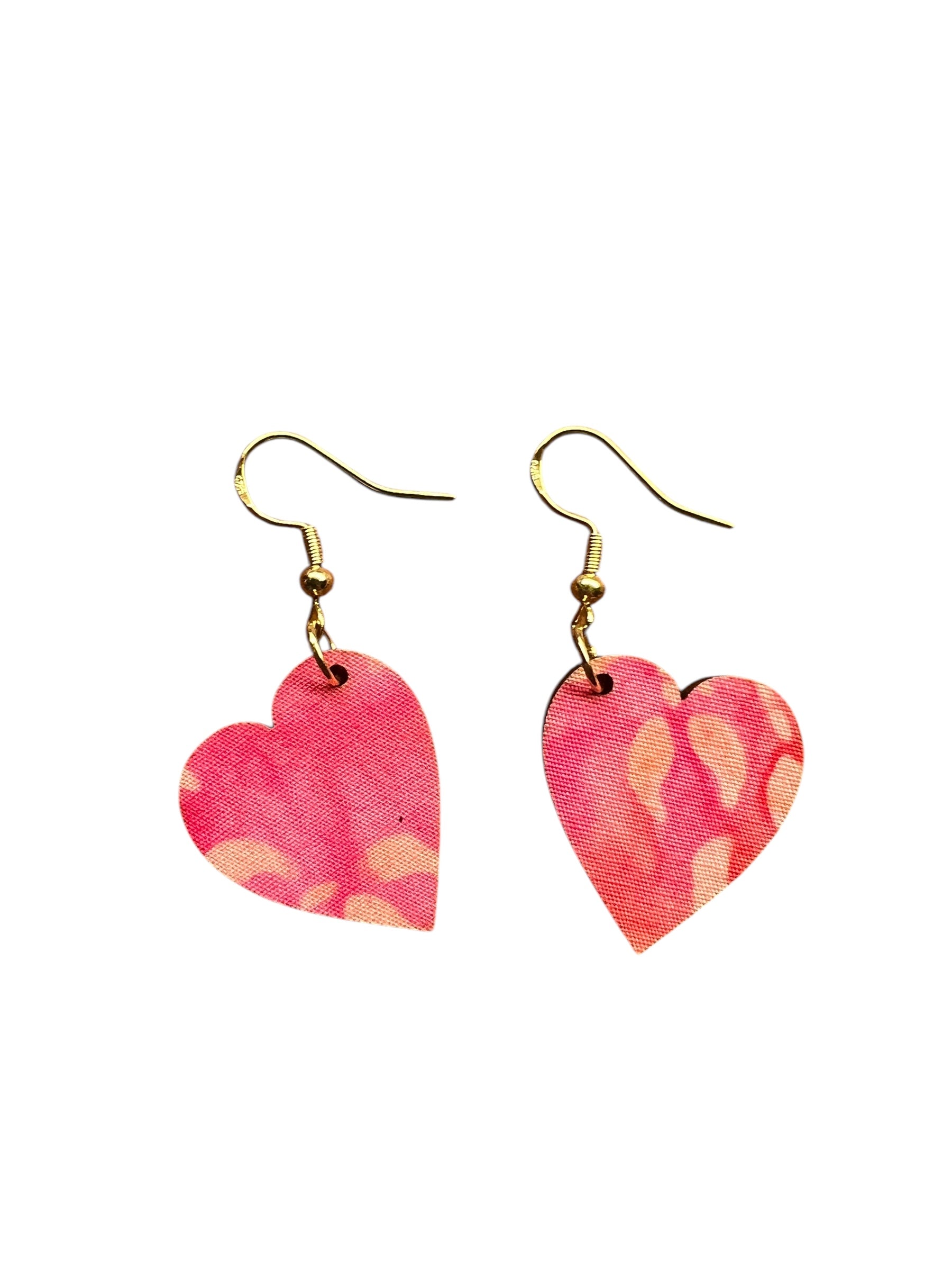 Upcycled Heart Earrings