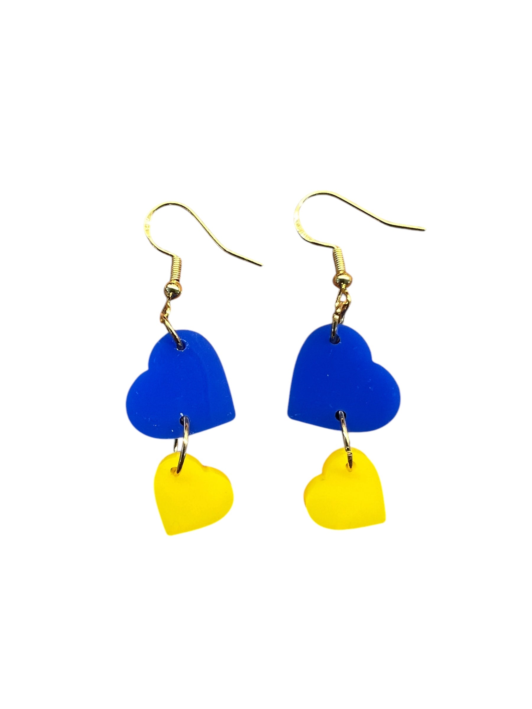 Boston Marathon Inspired Heart Earrings