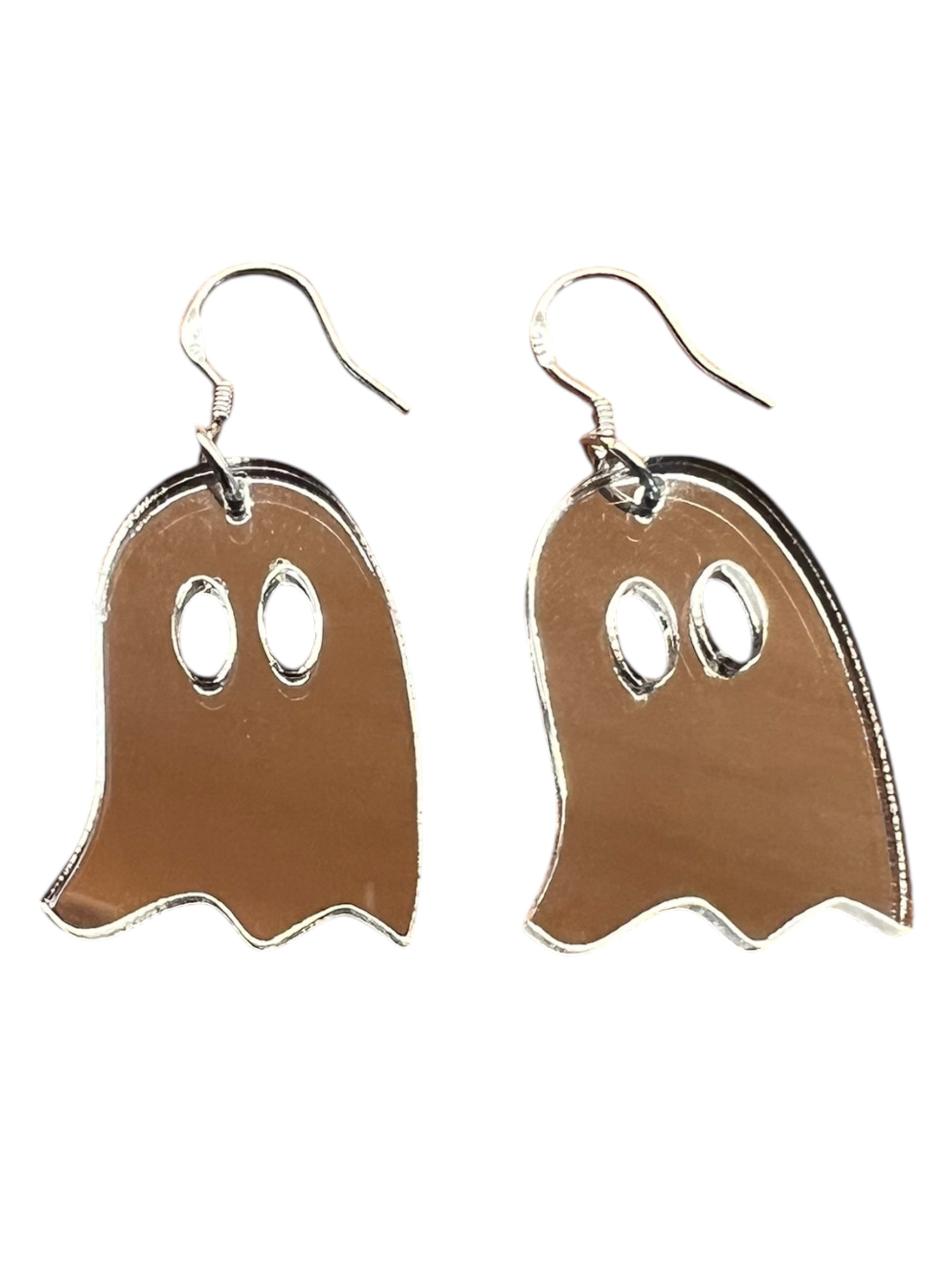 Silver Shimmer Ghost Earrings