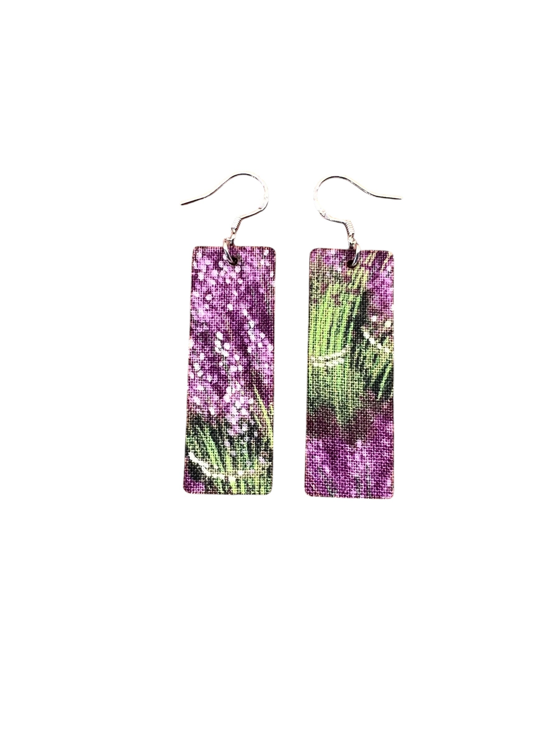Upcycled Lavender Earrings