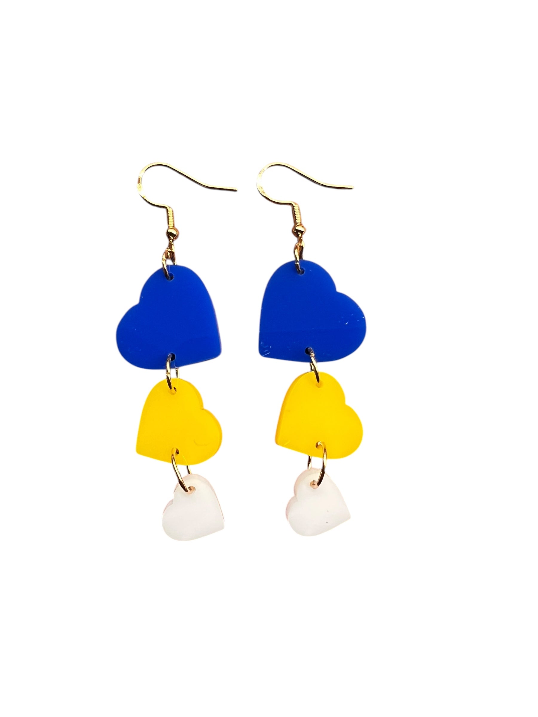 Boston Marathon Inspired Heart Earrings