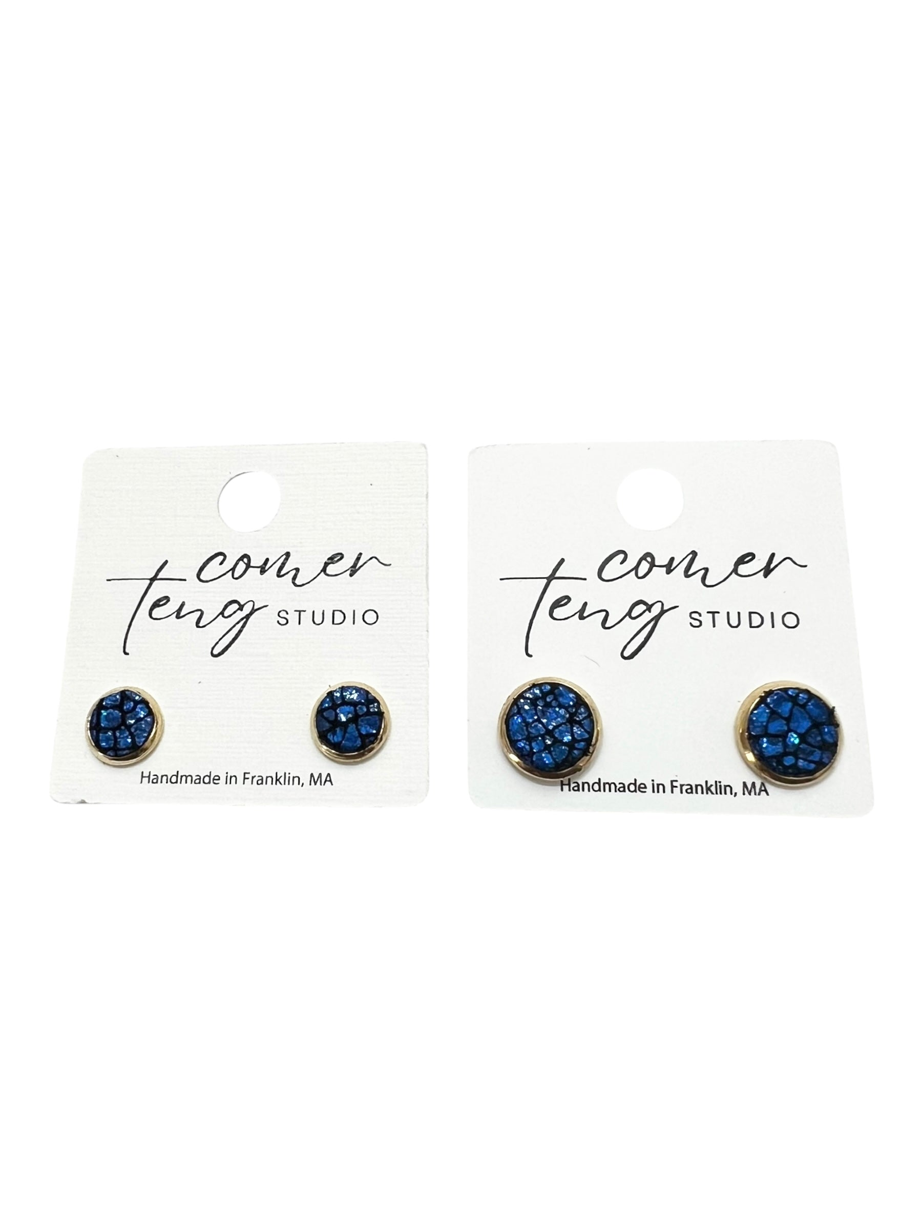 Blue Sparkle Stud Earrings