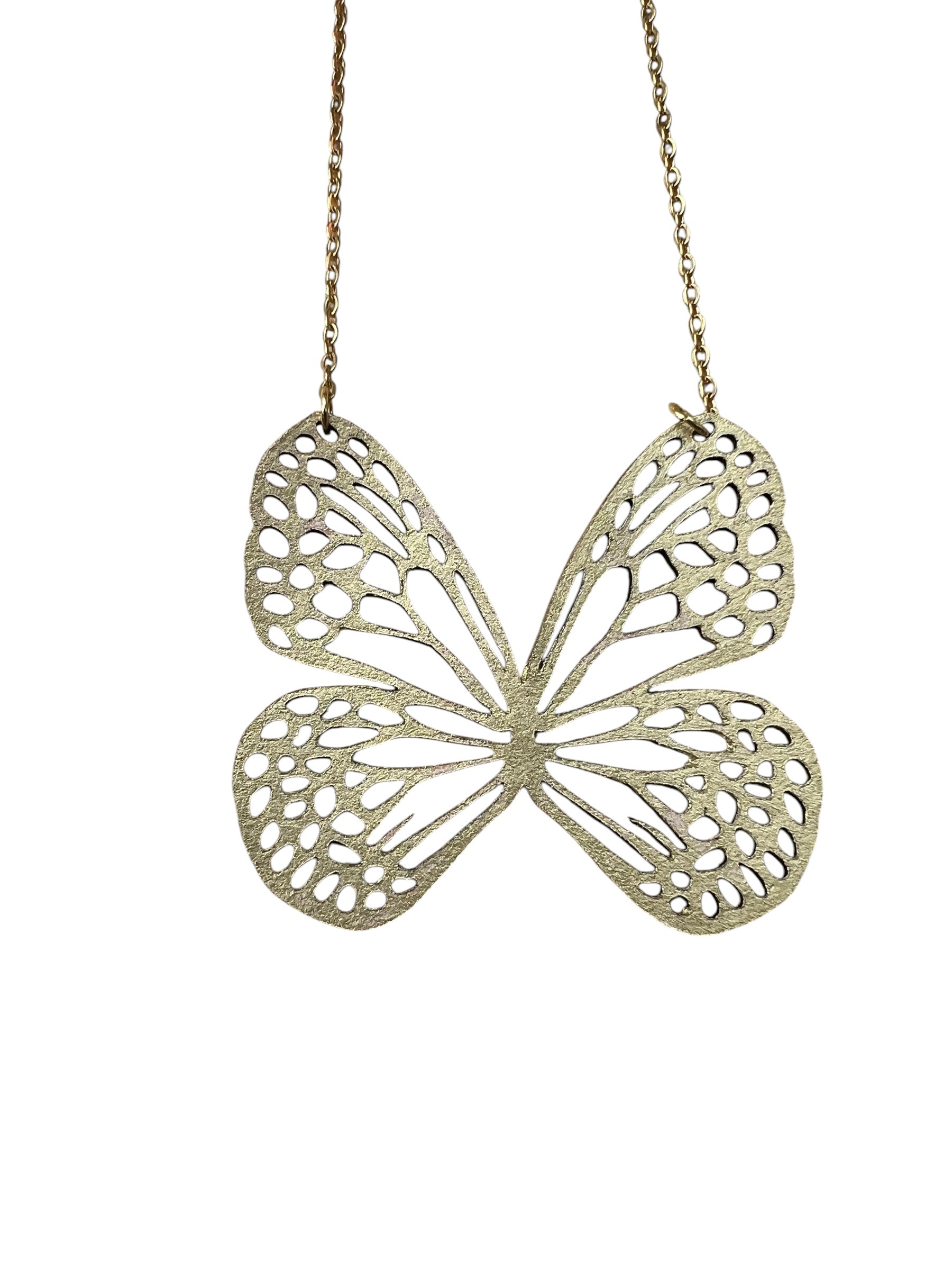 Painted Butterfly Charm Necklace