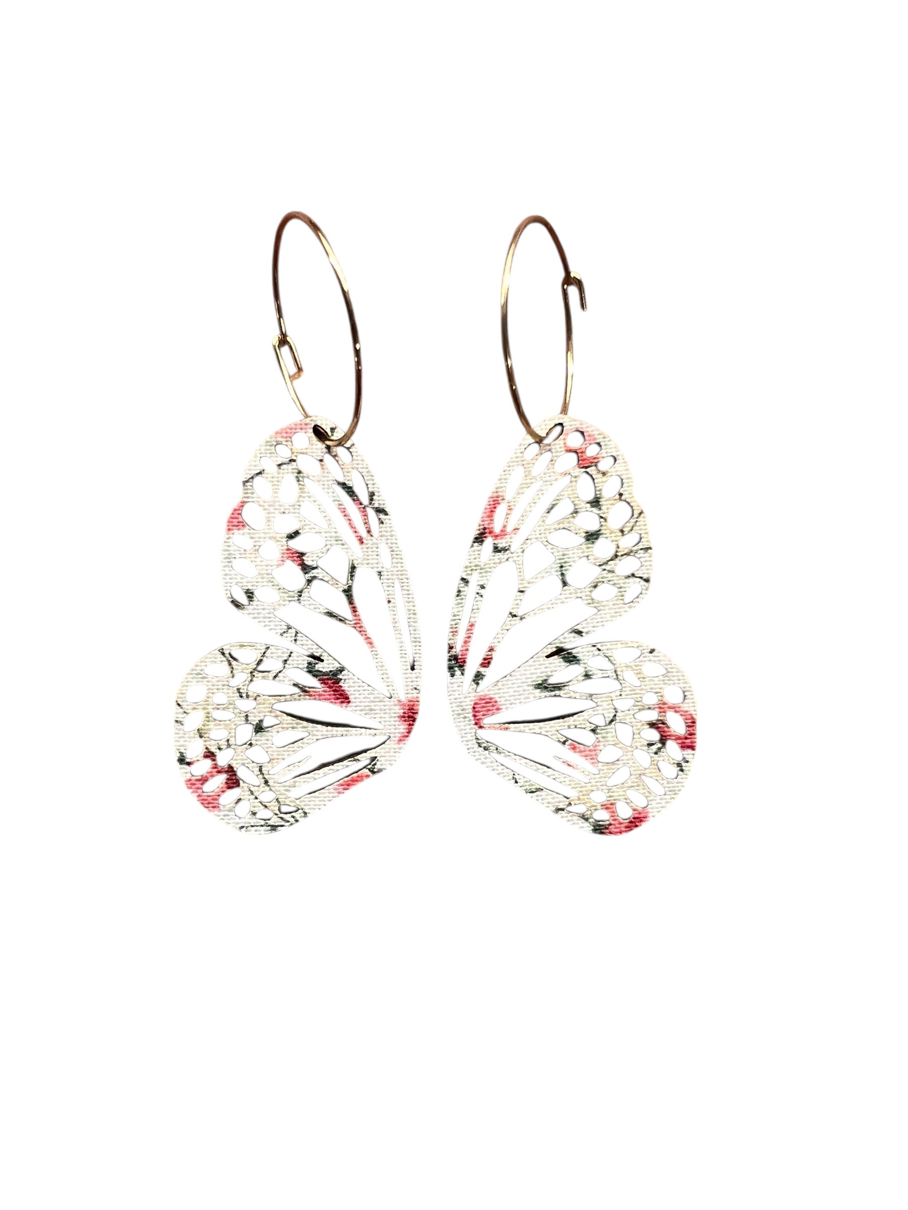 Bloom & Evergreen Mini Butterfly Hoop Earrings