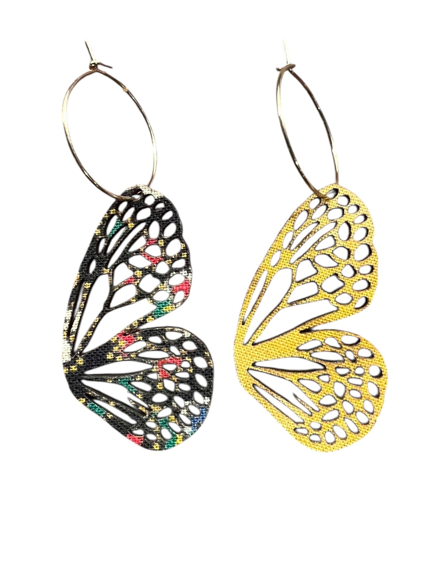 Midnight & Marigold Butterfly Hoop Earrings