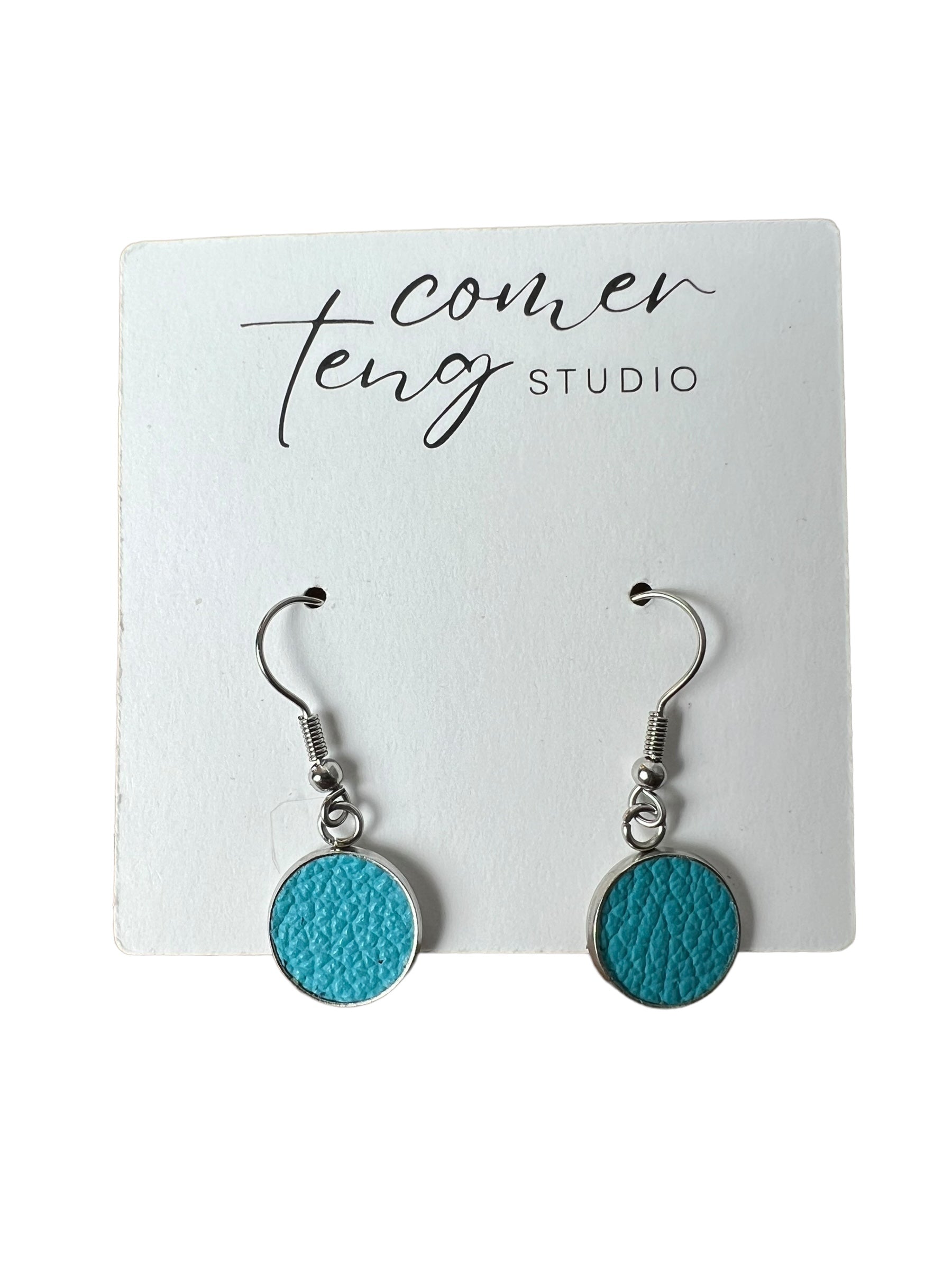 Mini Leather Lantern Dot Earrings