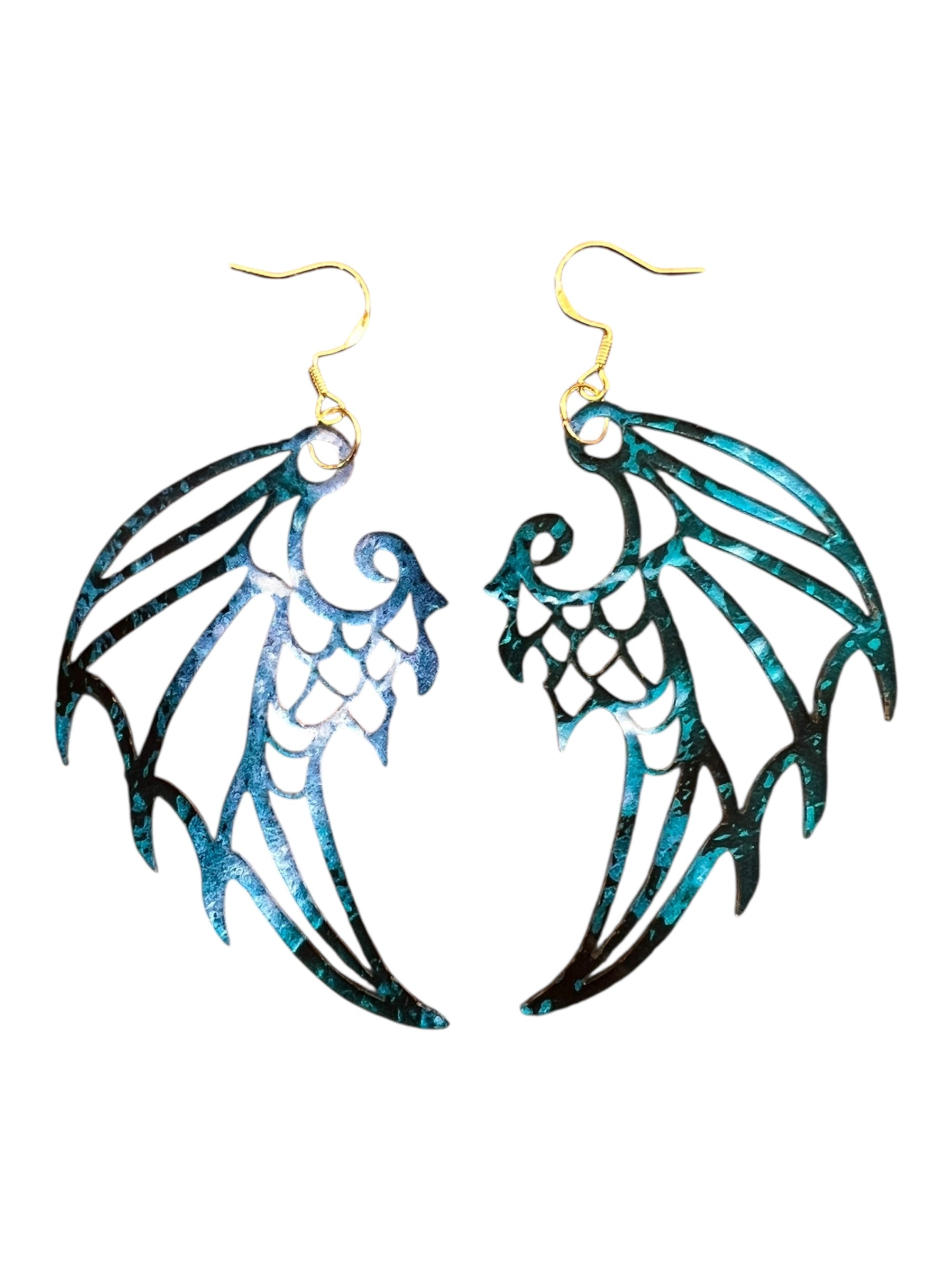 Ocean Dragon Wing Earrings