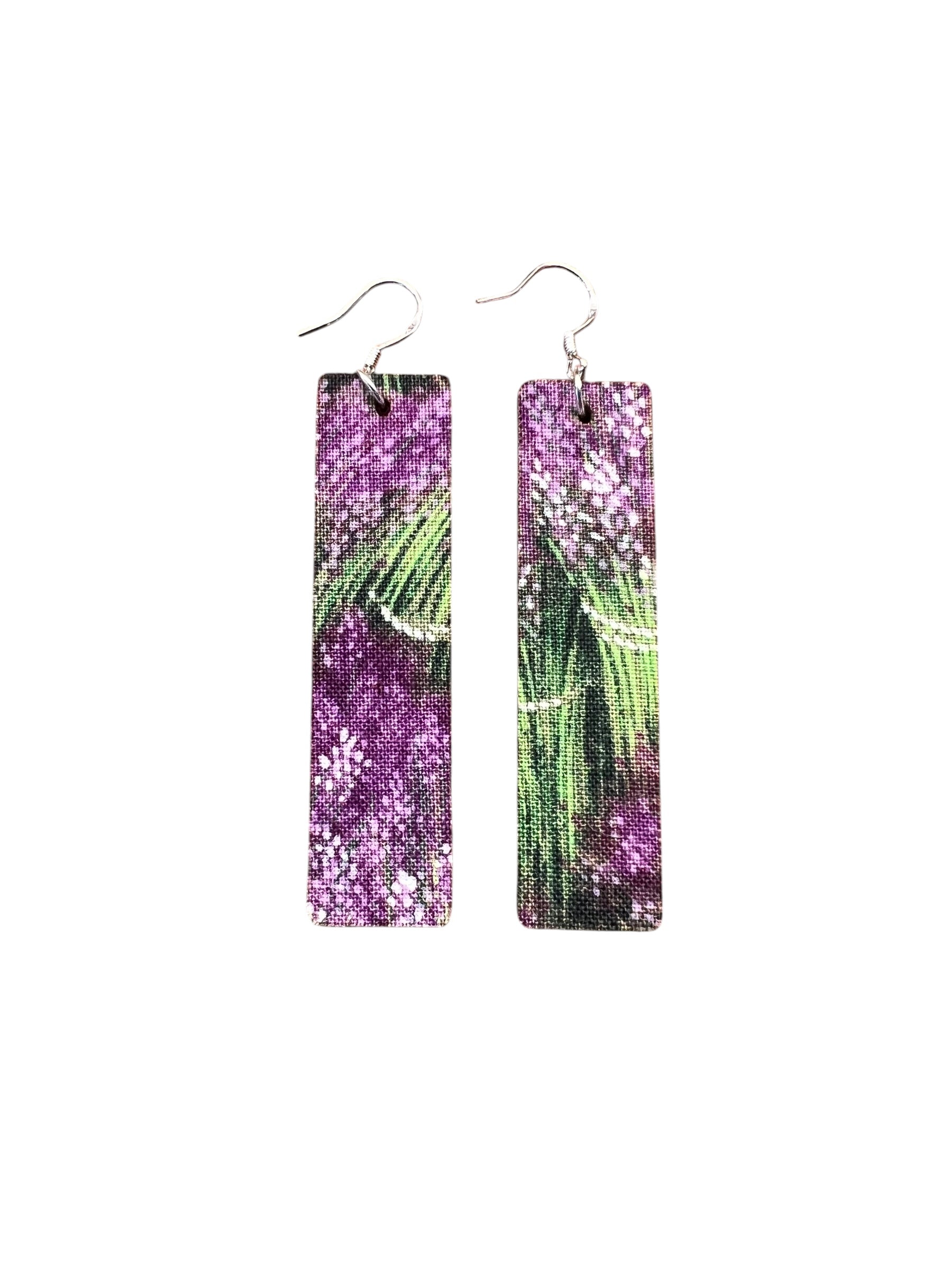 Upcycled Lavender Earrings