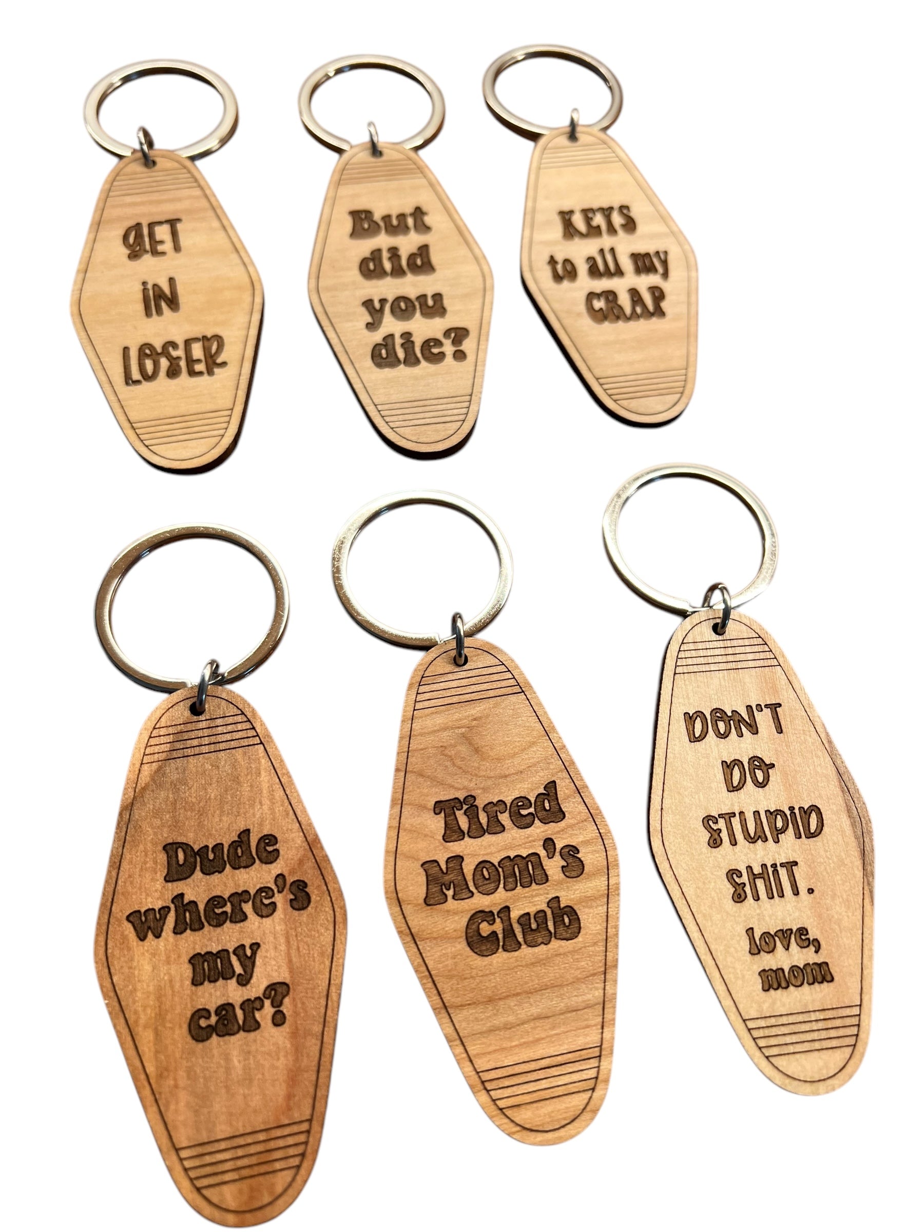 Wood Retro Key Chain