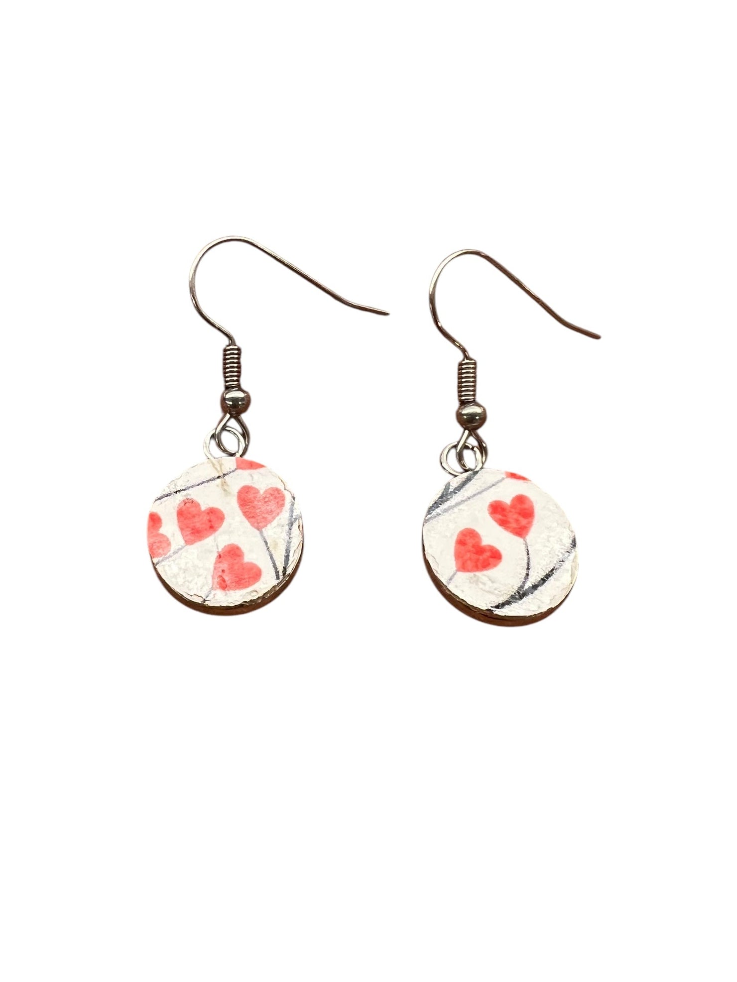 Mini Lantern Heart Tree Cork Earrings