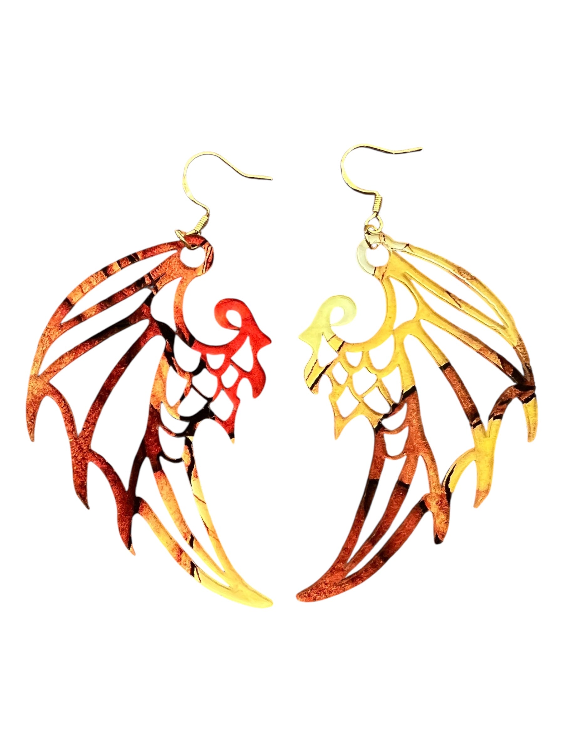 Sunset Dragon Wing Earrings
