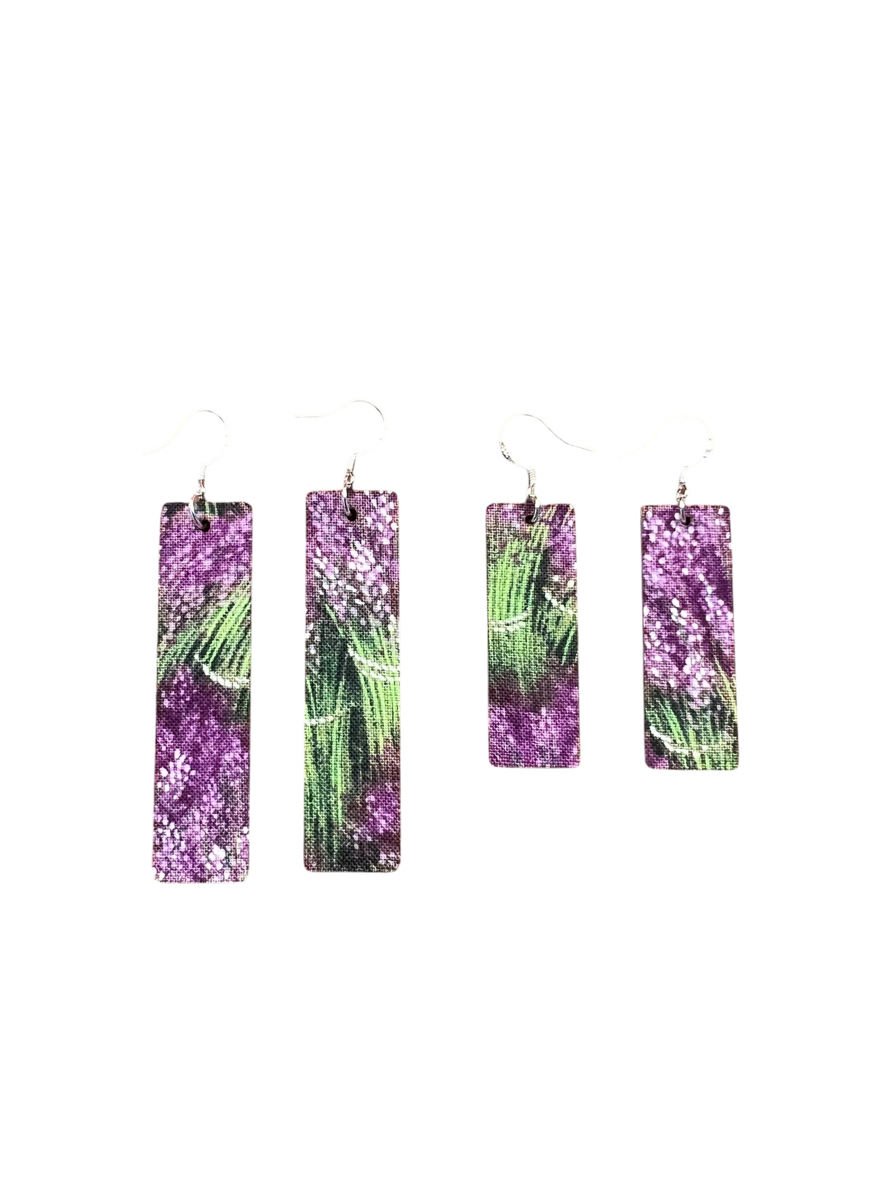 Upcycled Lavender Earrings