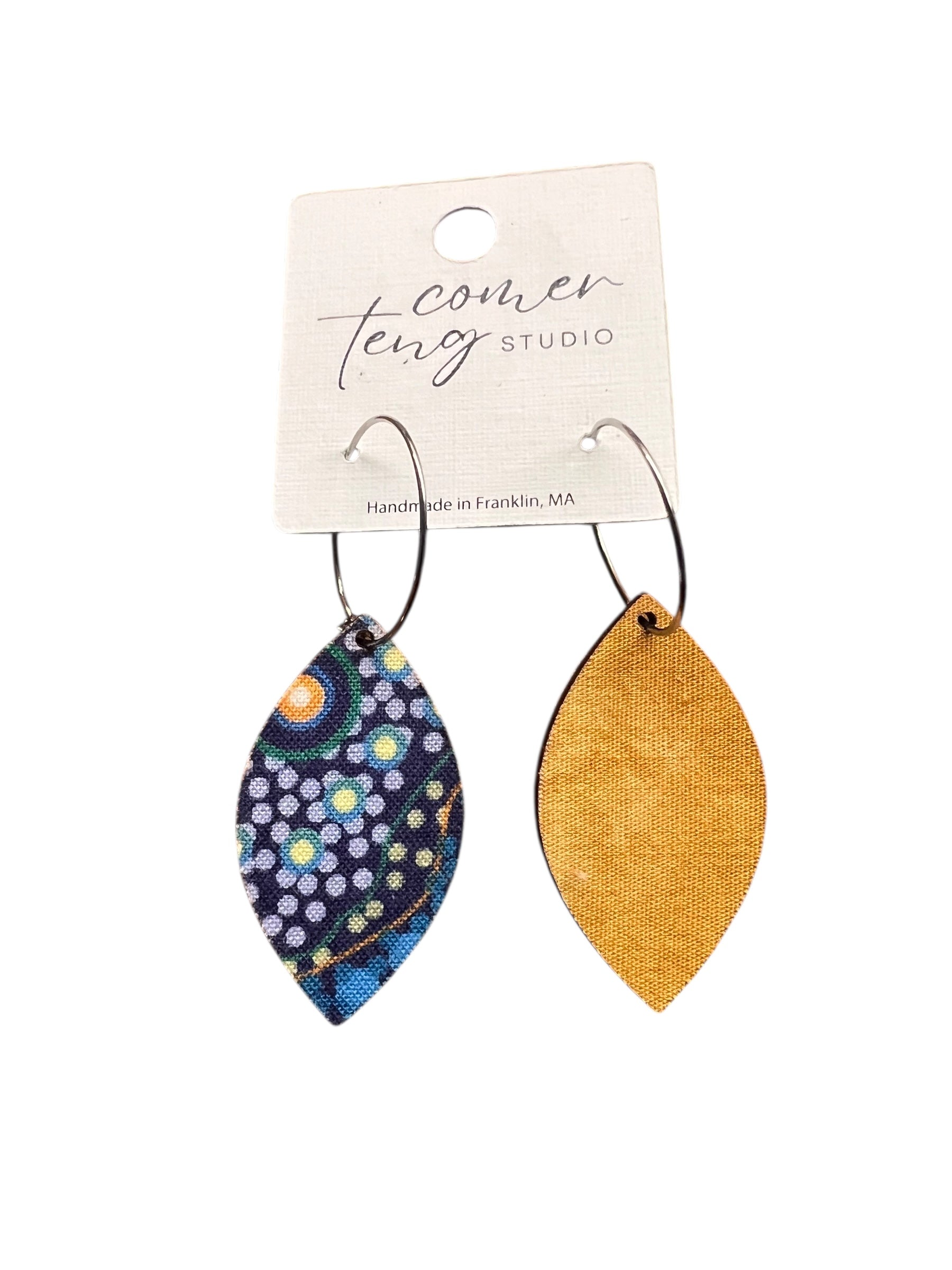 Two-Sided Mini Leaf Hoop Earrings