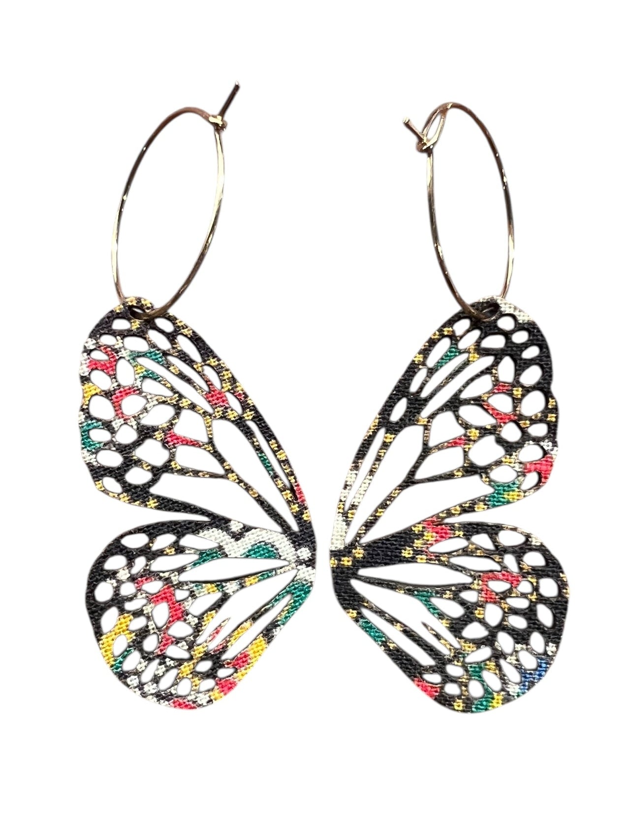 Midnight & Marigold Butterfly Hoop Earrings