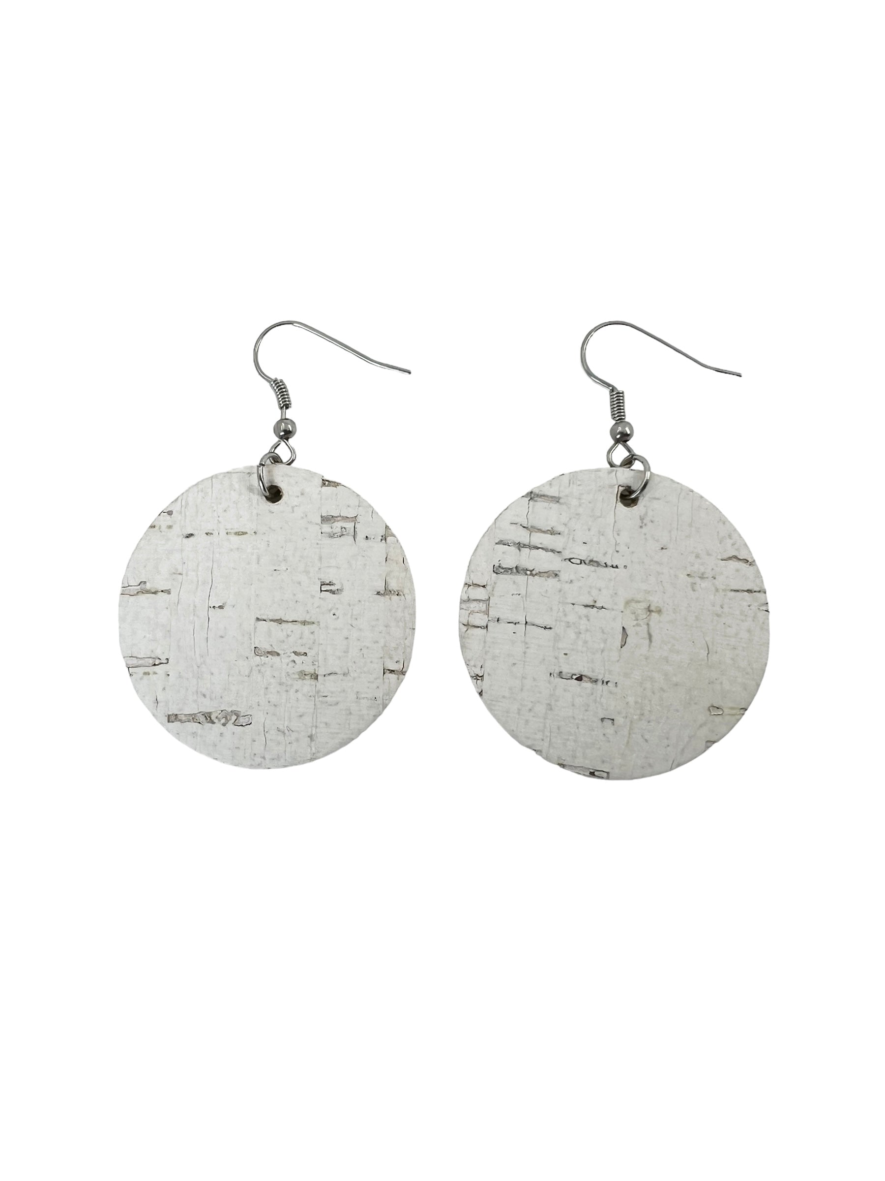 White Birch Cork Earrings