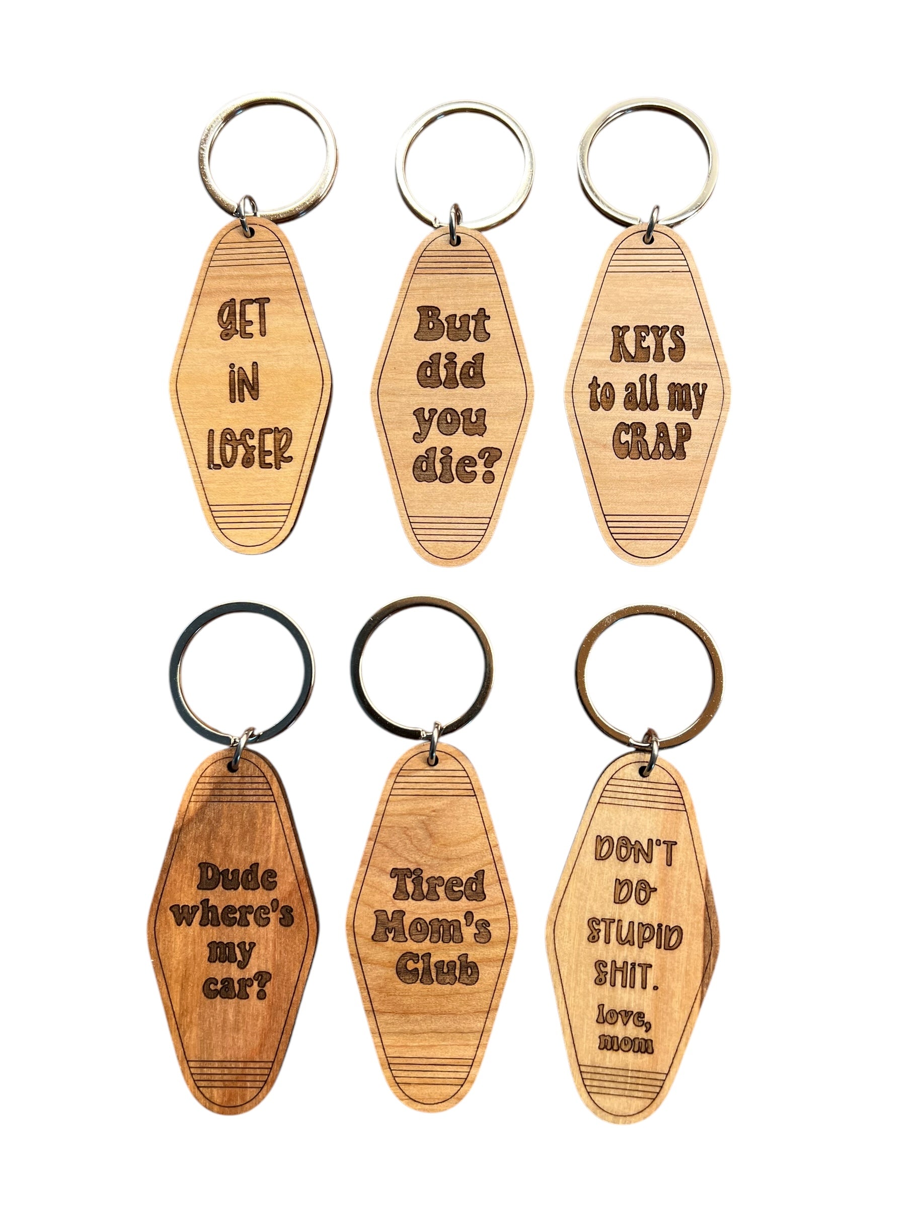 Wood Retro Key Chain