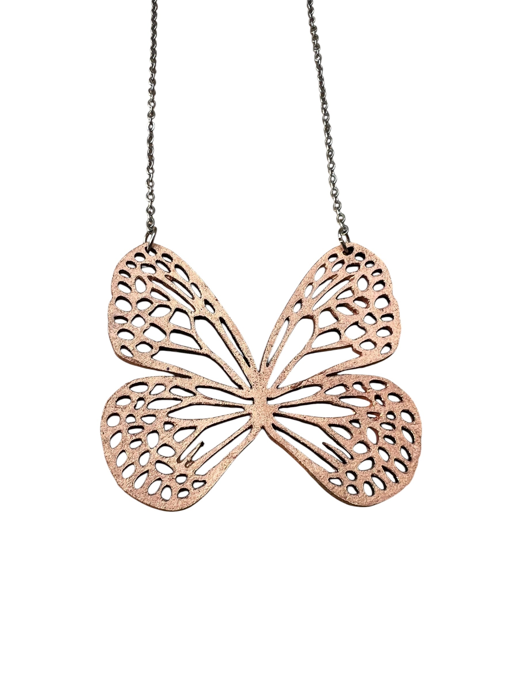 Painted Butterfly Charm Necklace