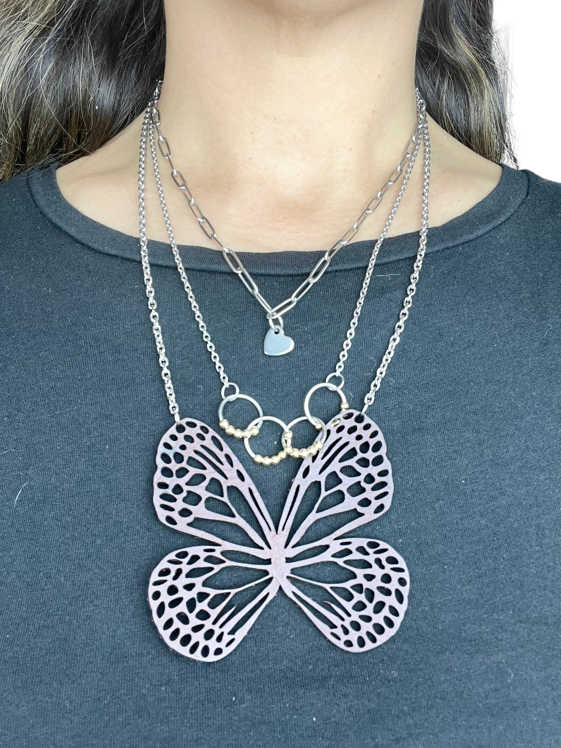 Large Butterfly Statement Necklace