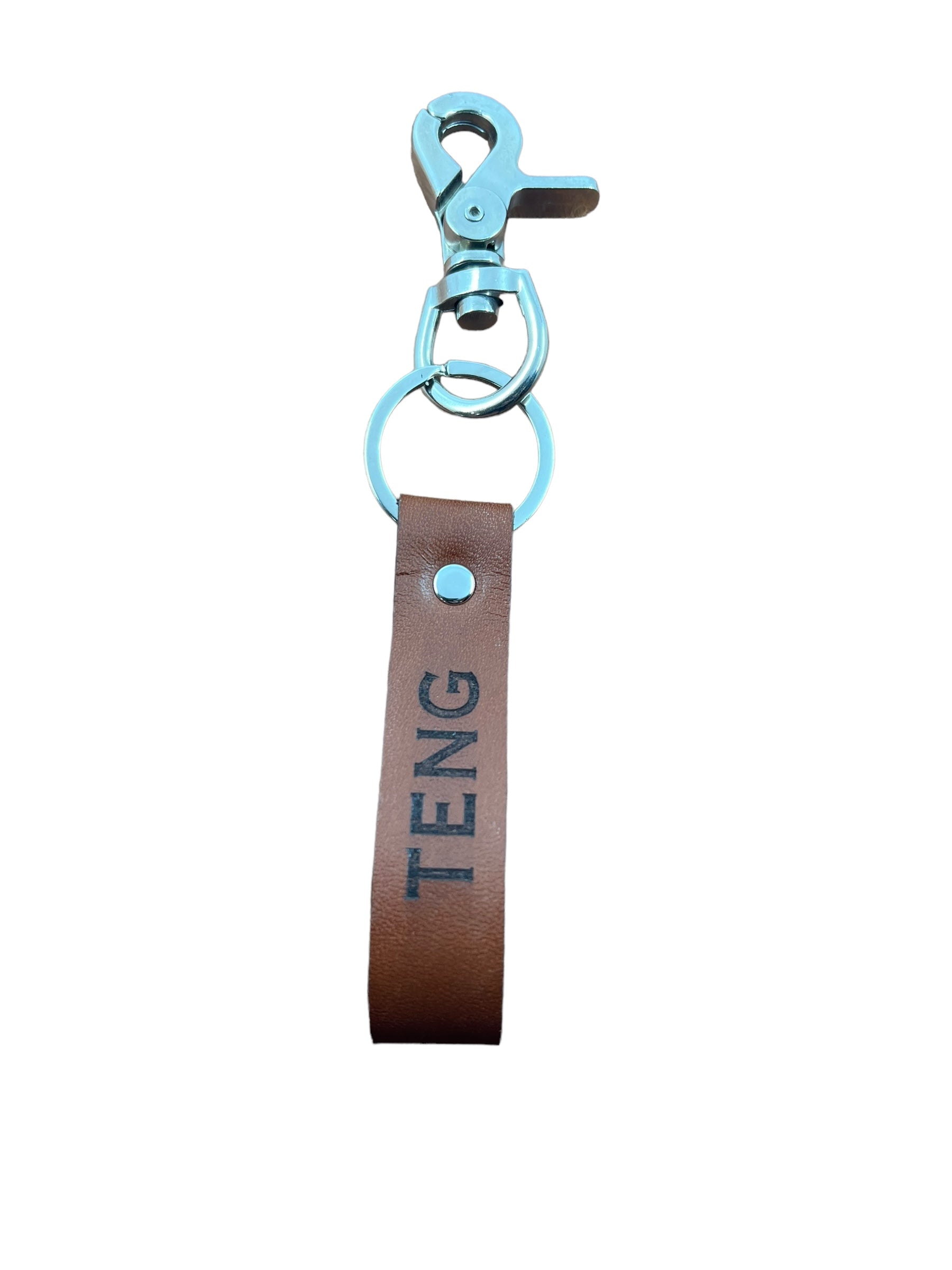 Personalized Leather Card Holder and Key Chain Set