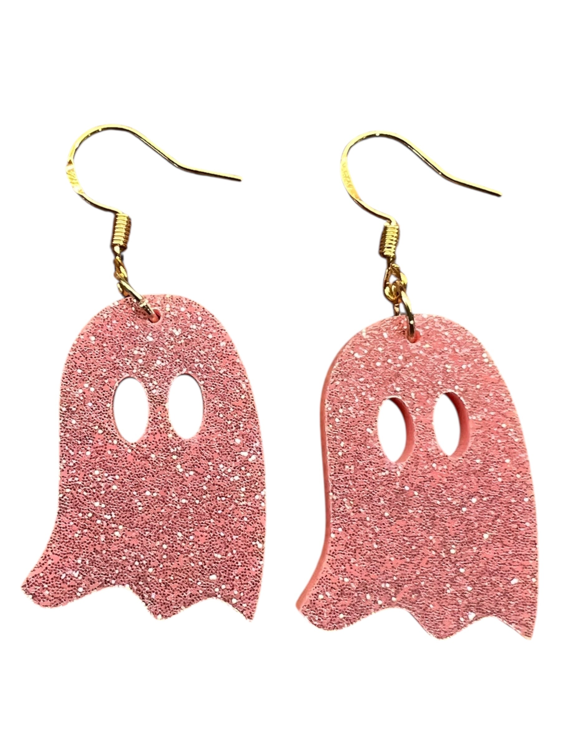 Pink Sparkle Ghost Earrings