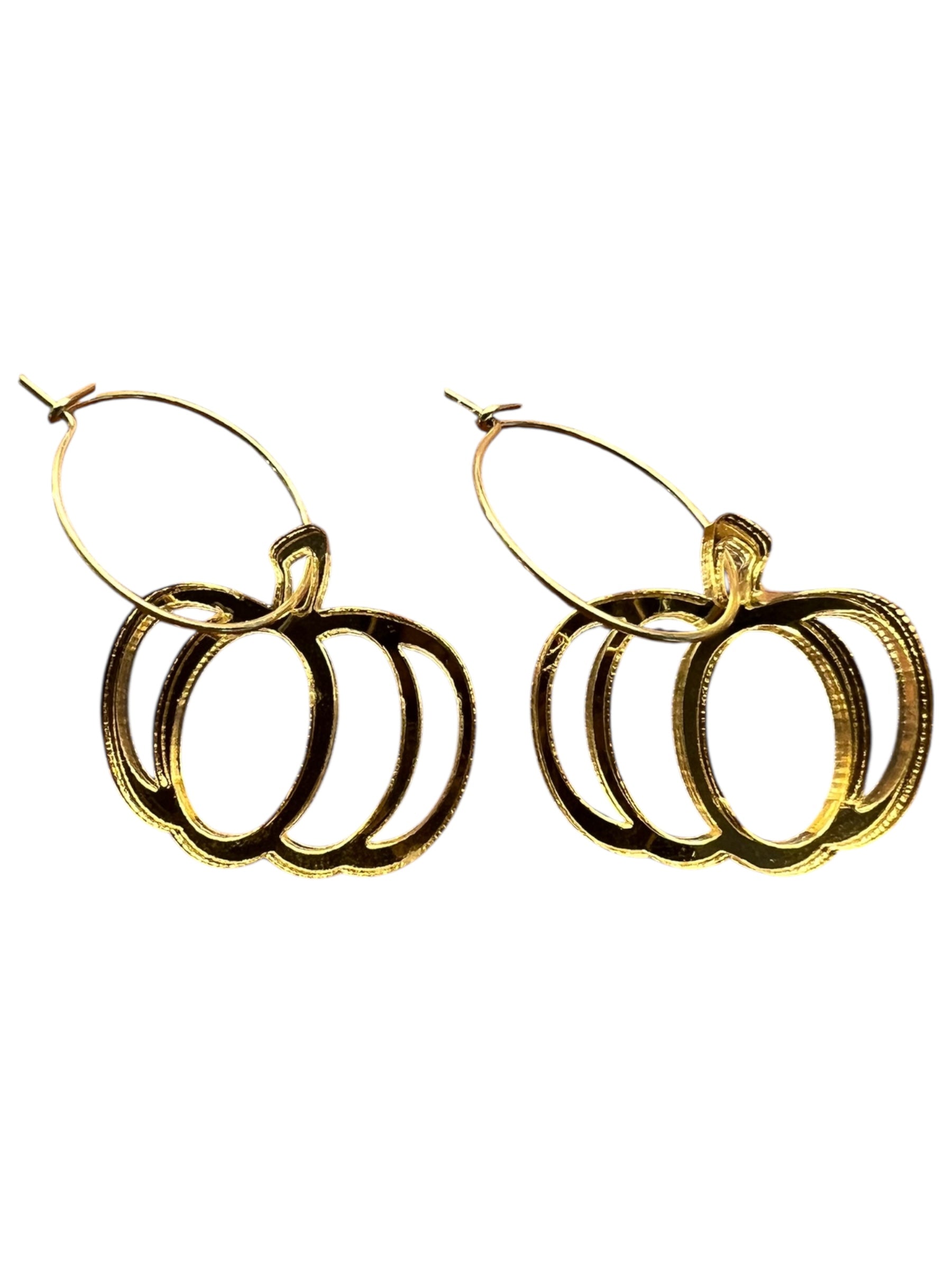 Gold Shimmer Pumpkin Earrings