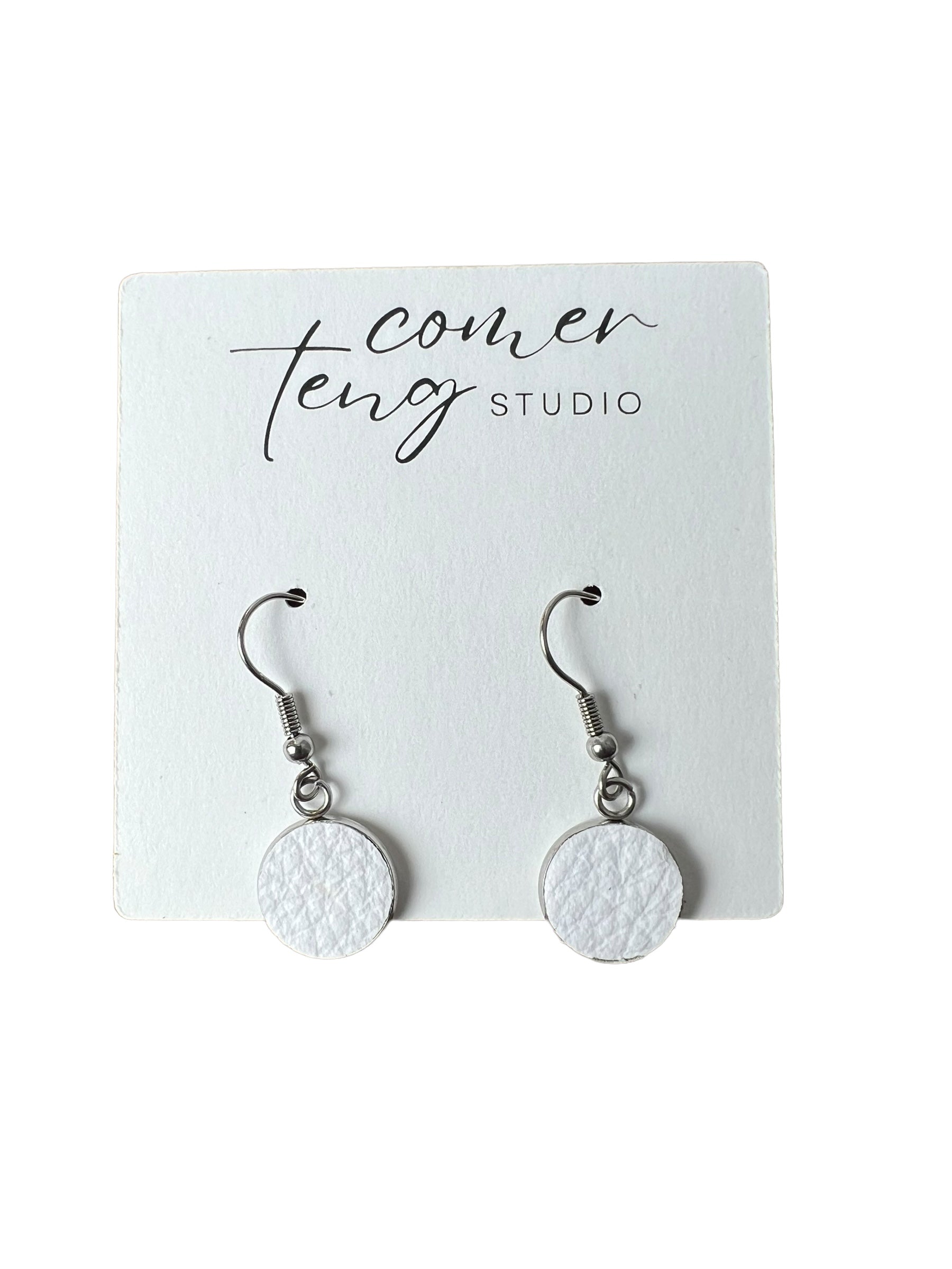 Mini Leather Lantern Dot Earrings