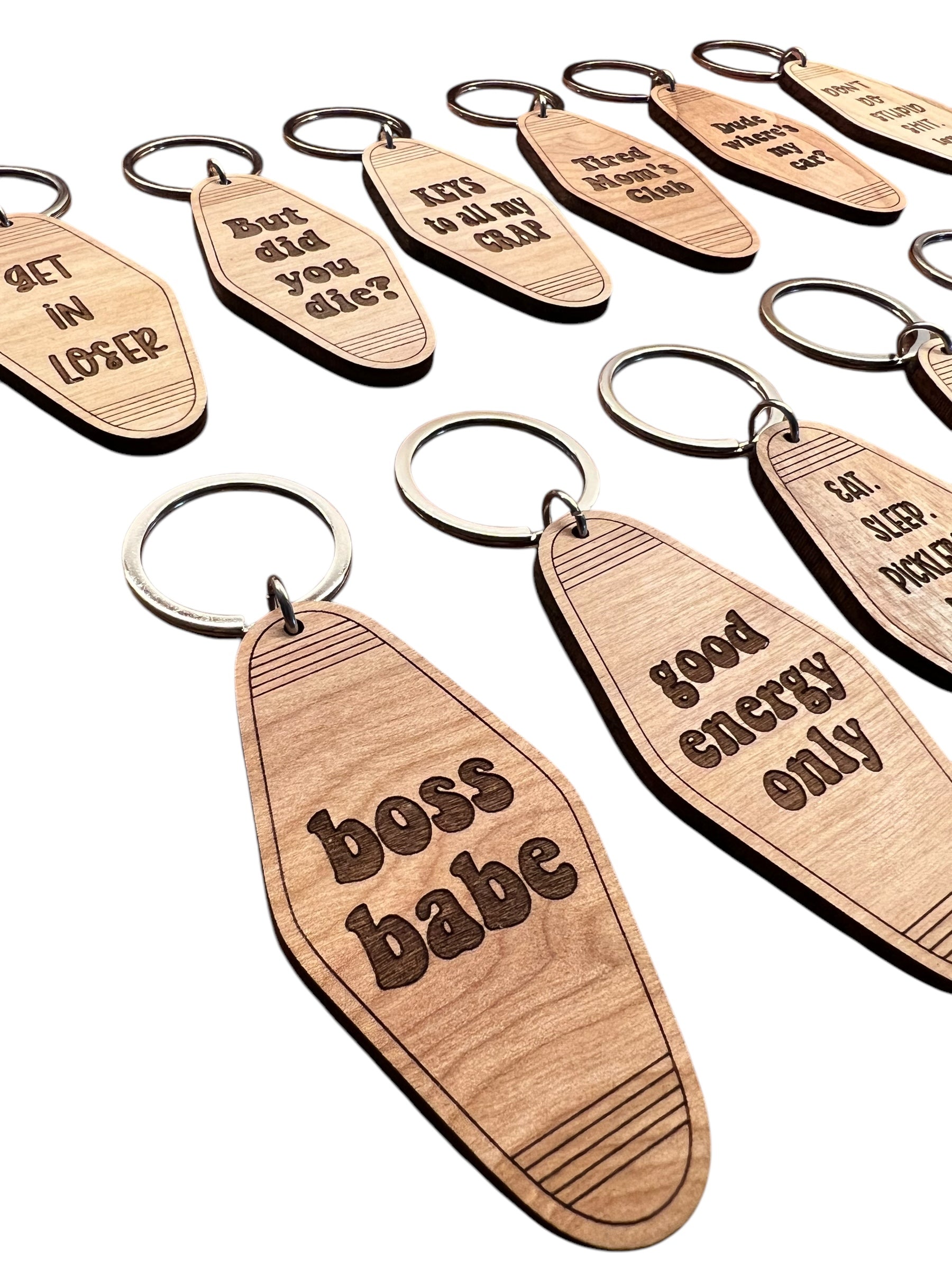 Wood Retro Key Chain