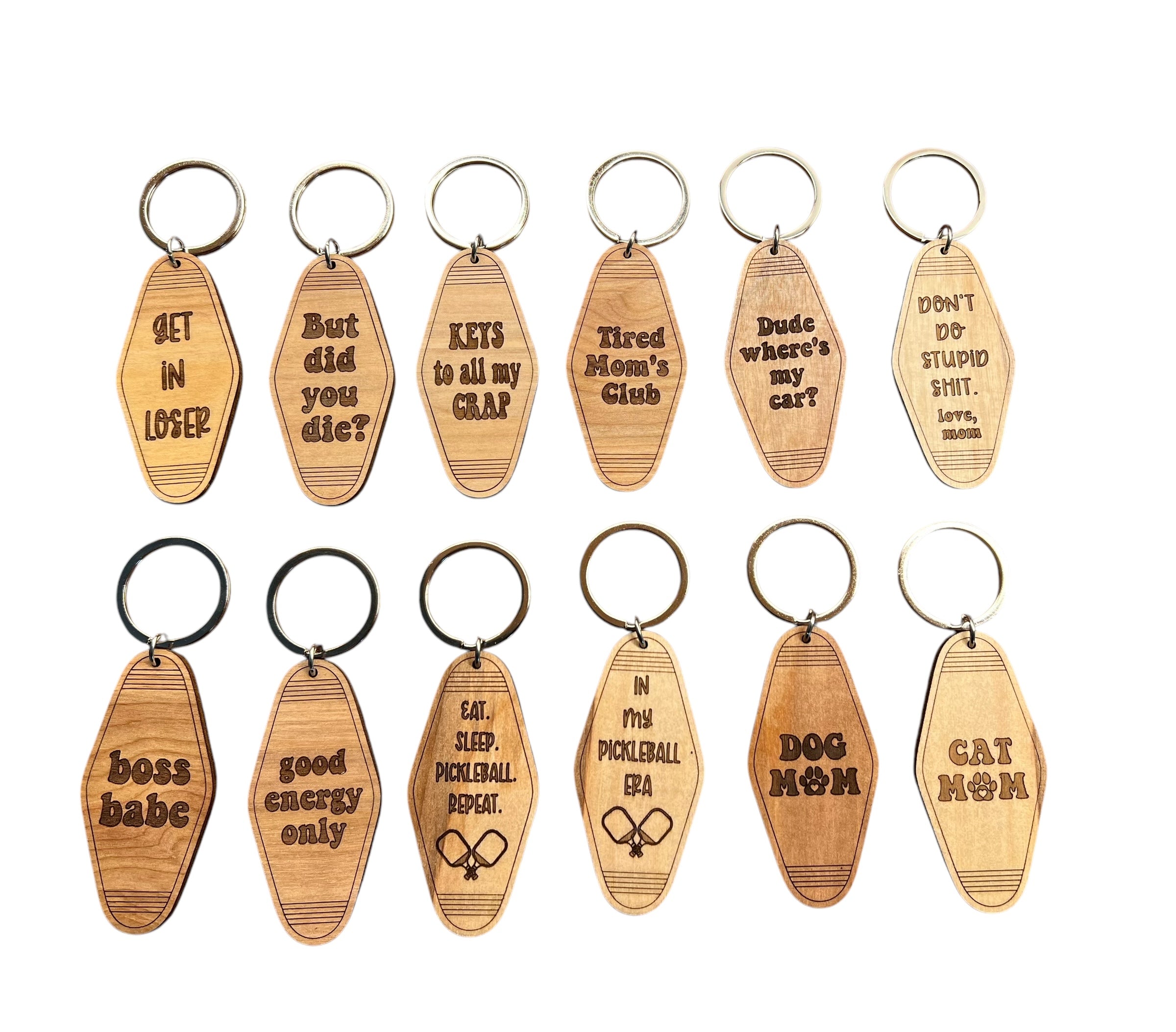 Wood Retro Key Chain