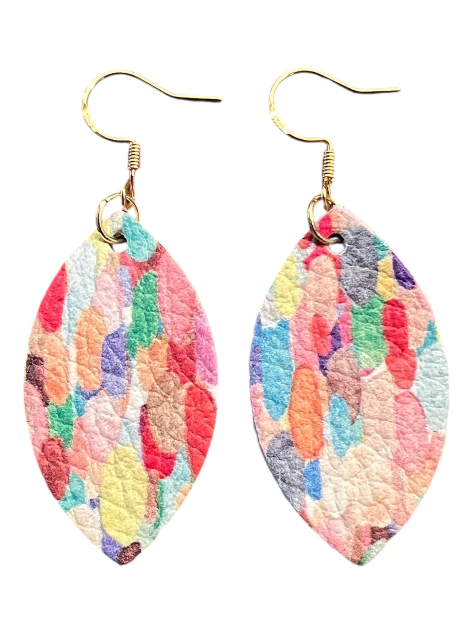 Paint Splash Leaf Earrings