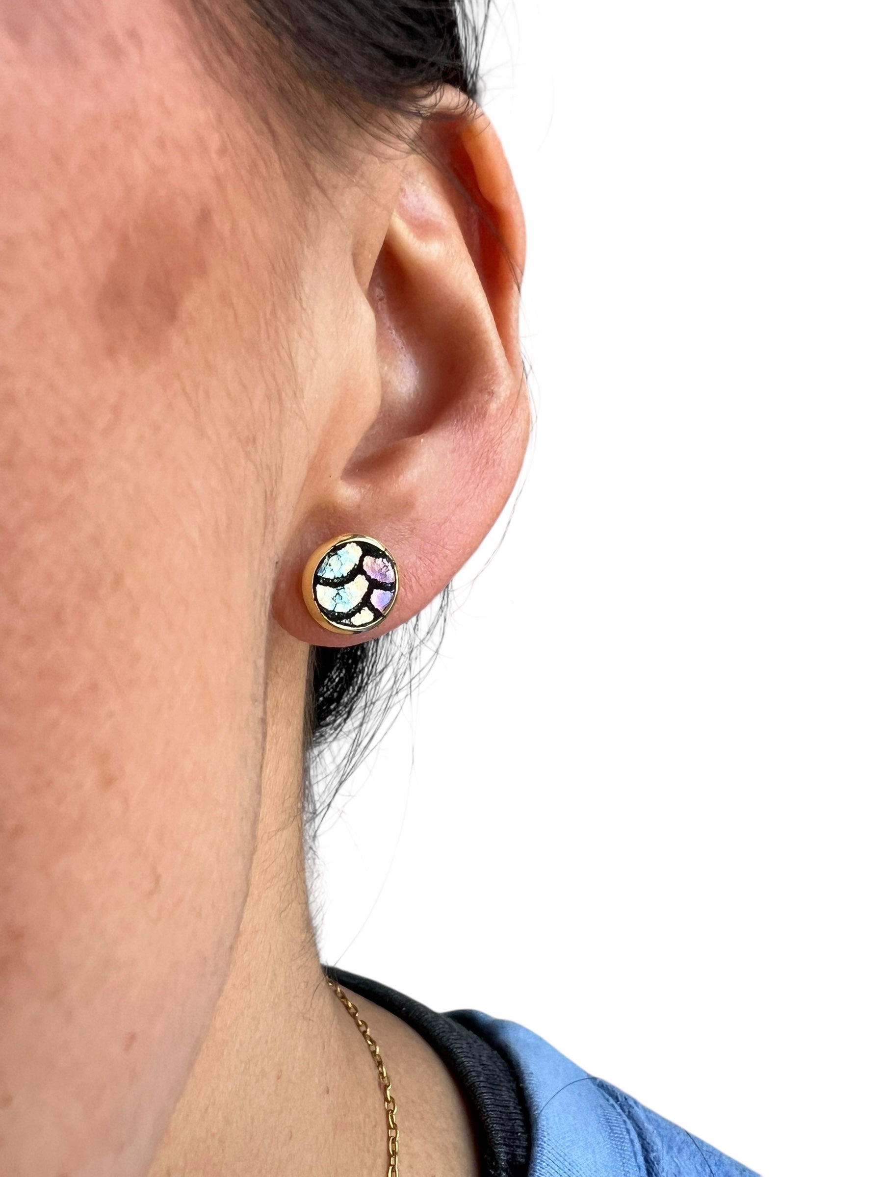 Mermaid Leather Stud Earrings