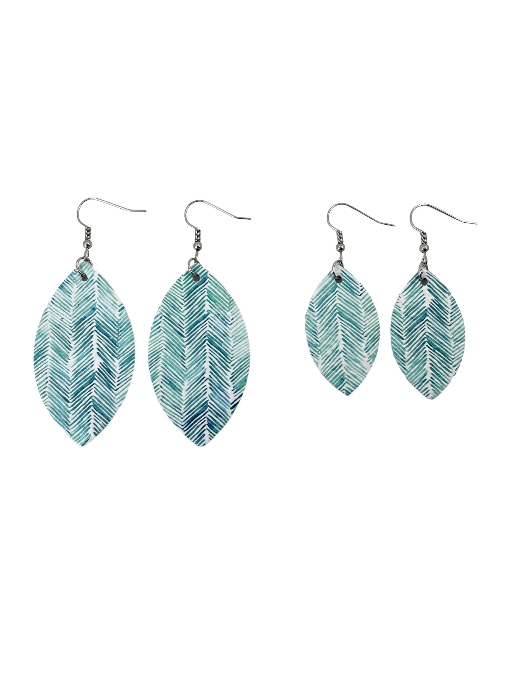 Ocean Chevron Leaf Earrings