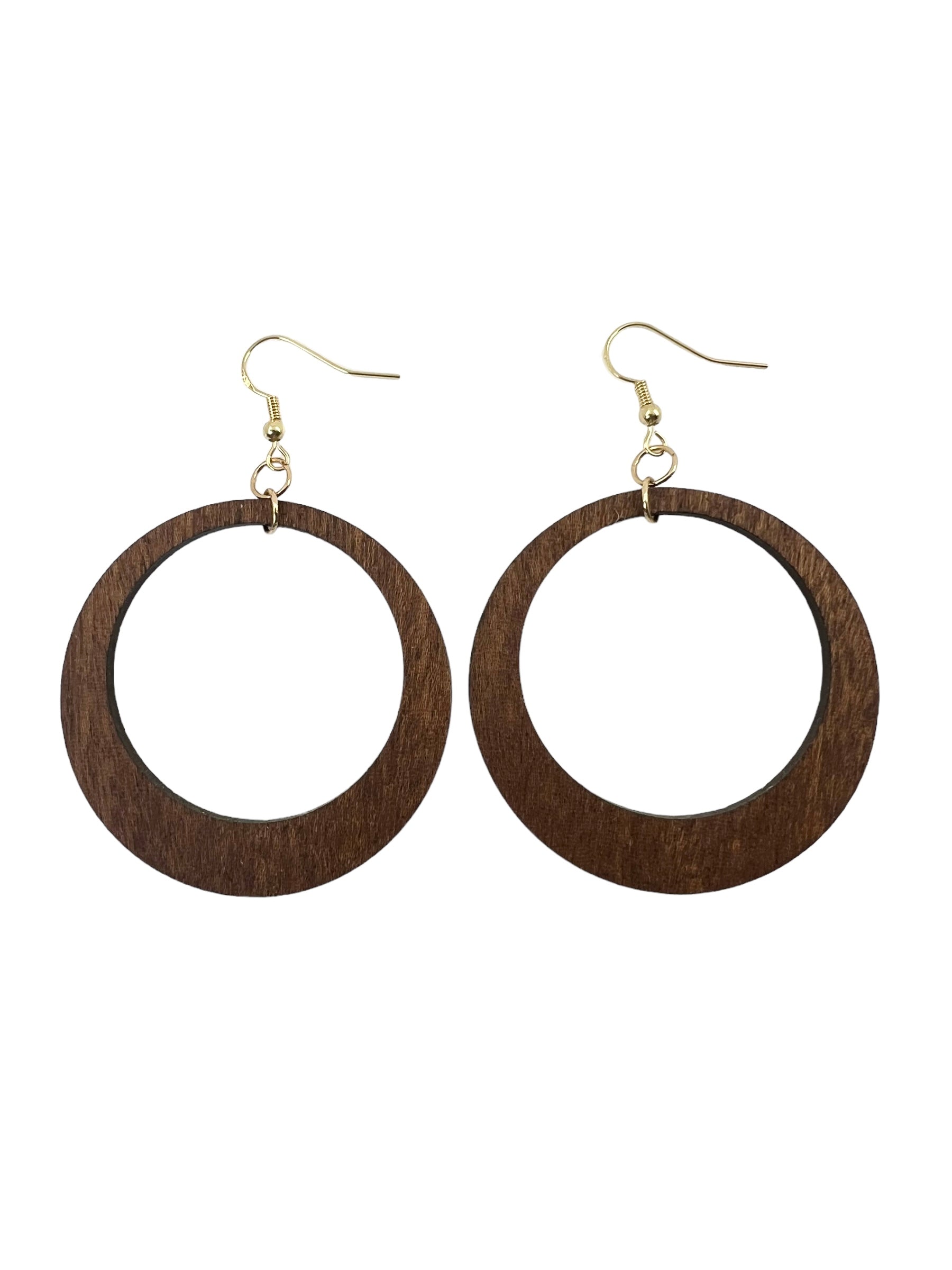 70s Throwback Wooden Hoop Earrings