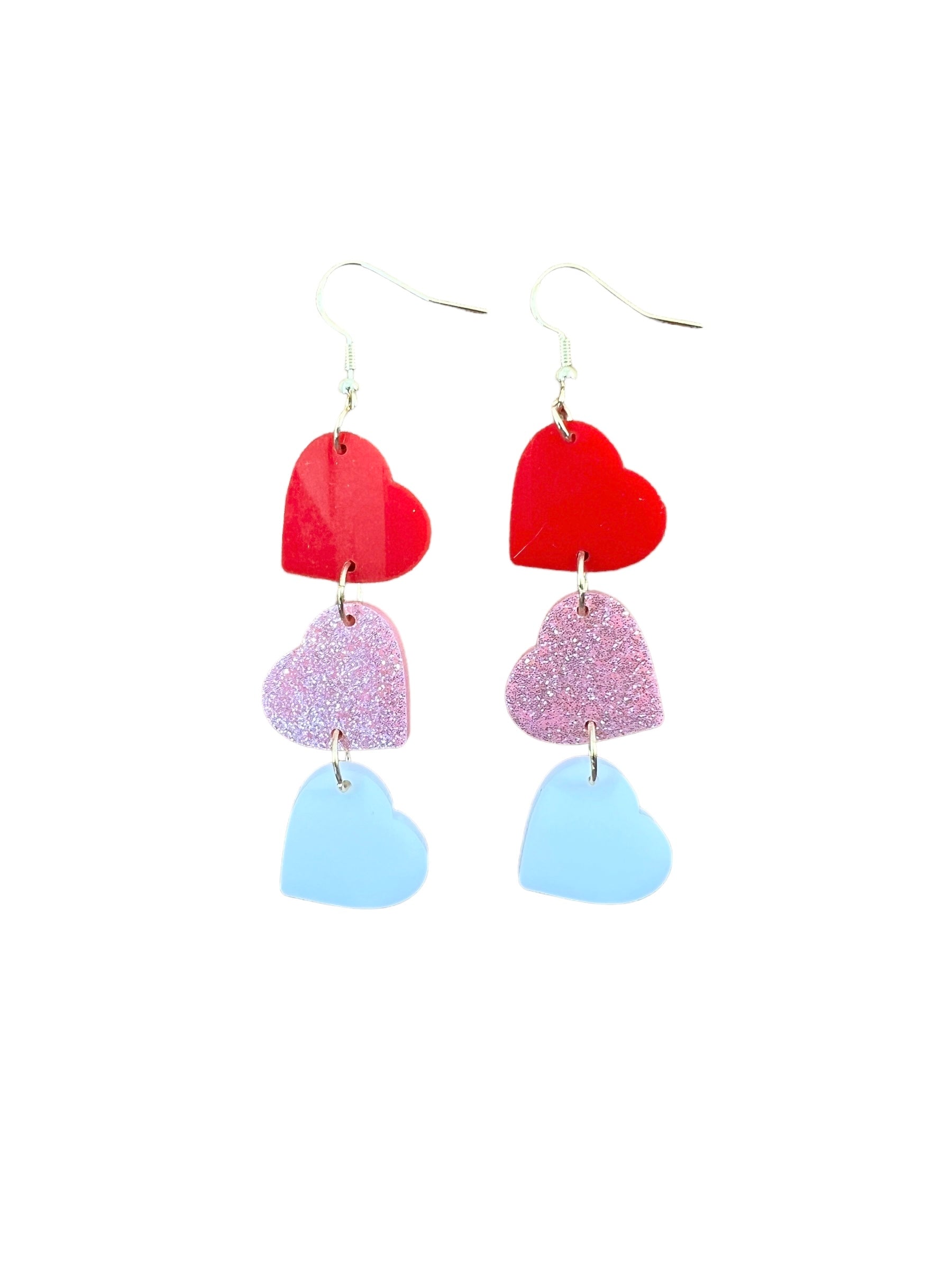 Acrylic Heart Trio Earrings