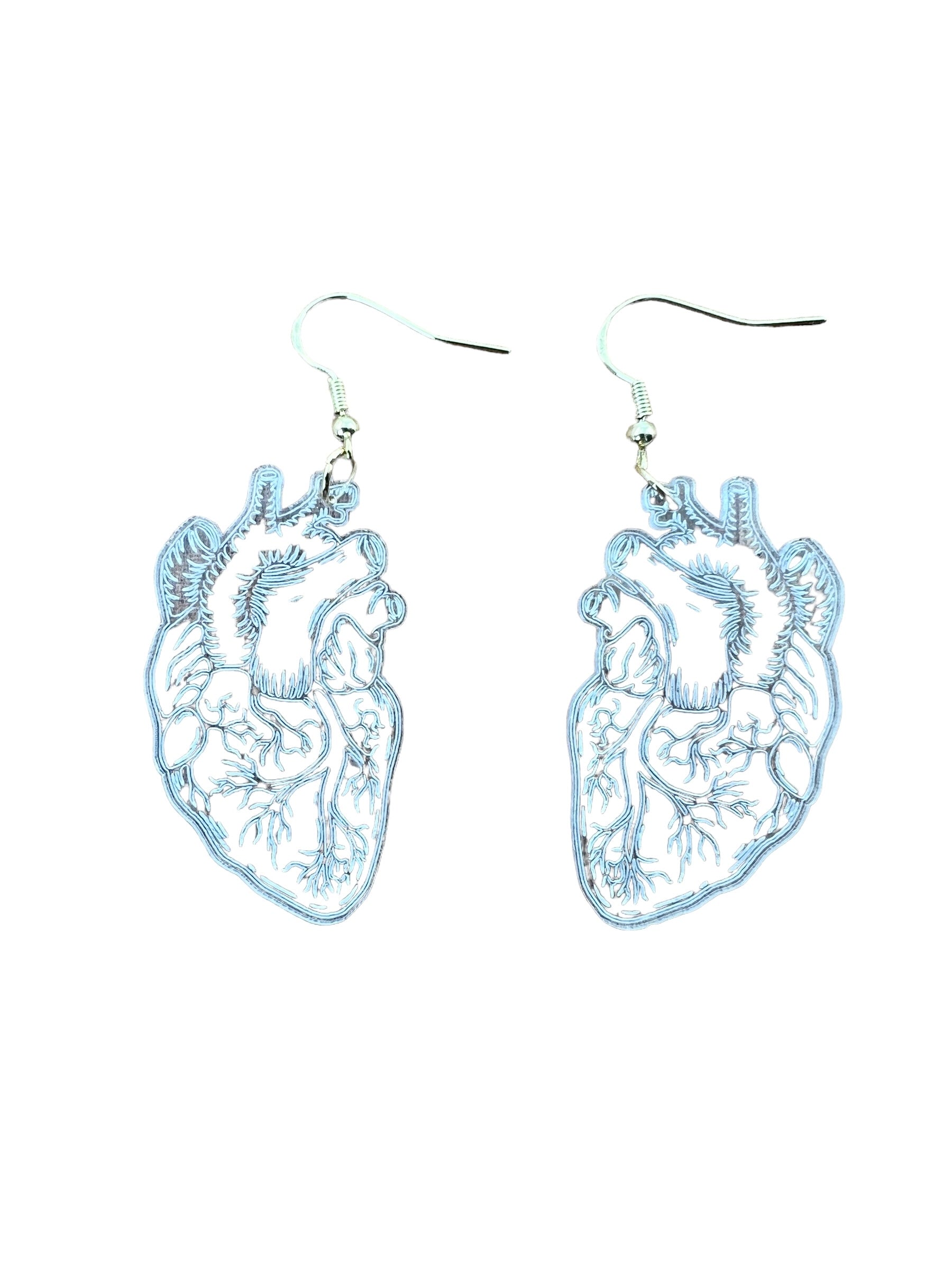 Acrylic Anatomical Heart Earrings