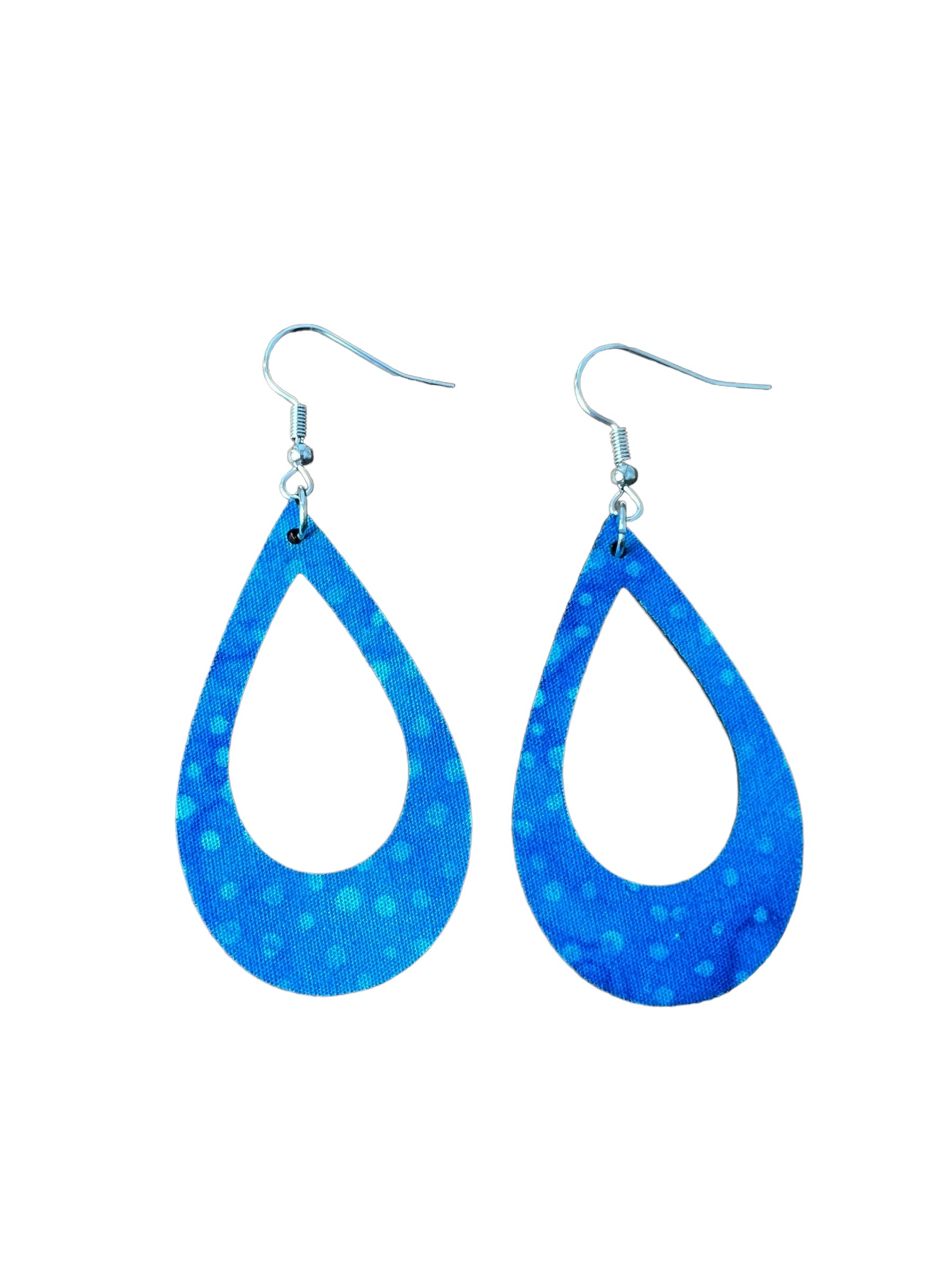 Upcycled Blue Dotted Stella Earrings