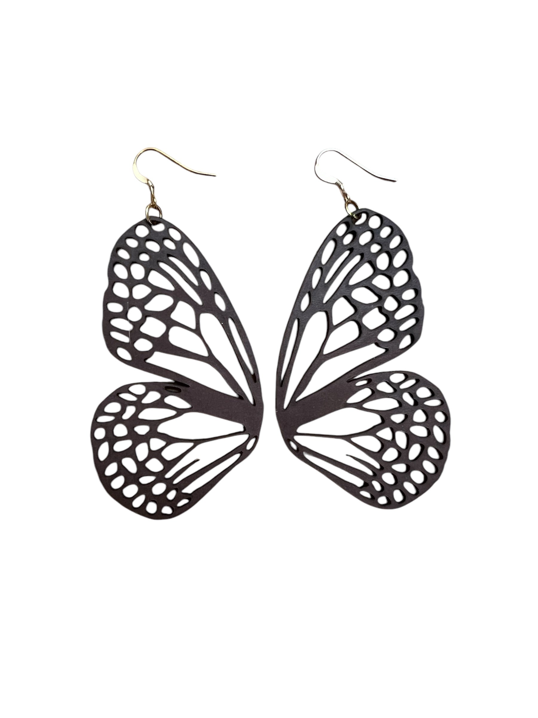 The Grand Wings of Elowen – Leather Butterfly Earrings