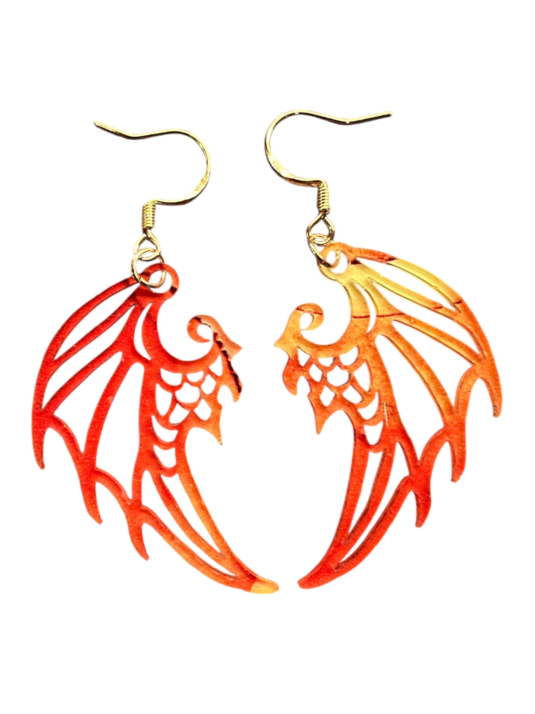 Sunset Dragon Wing Earrings