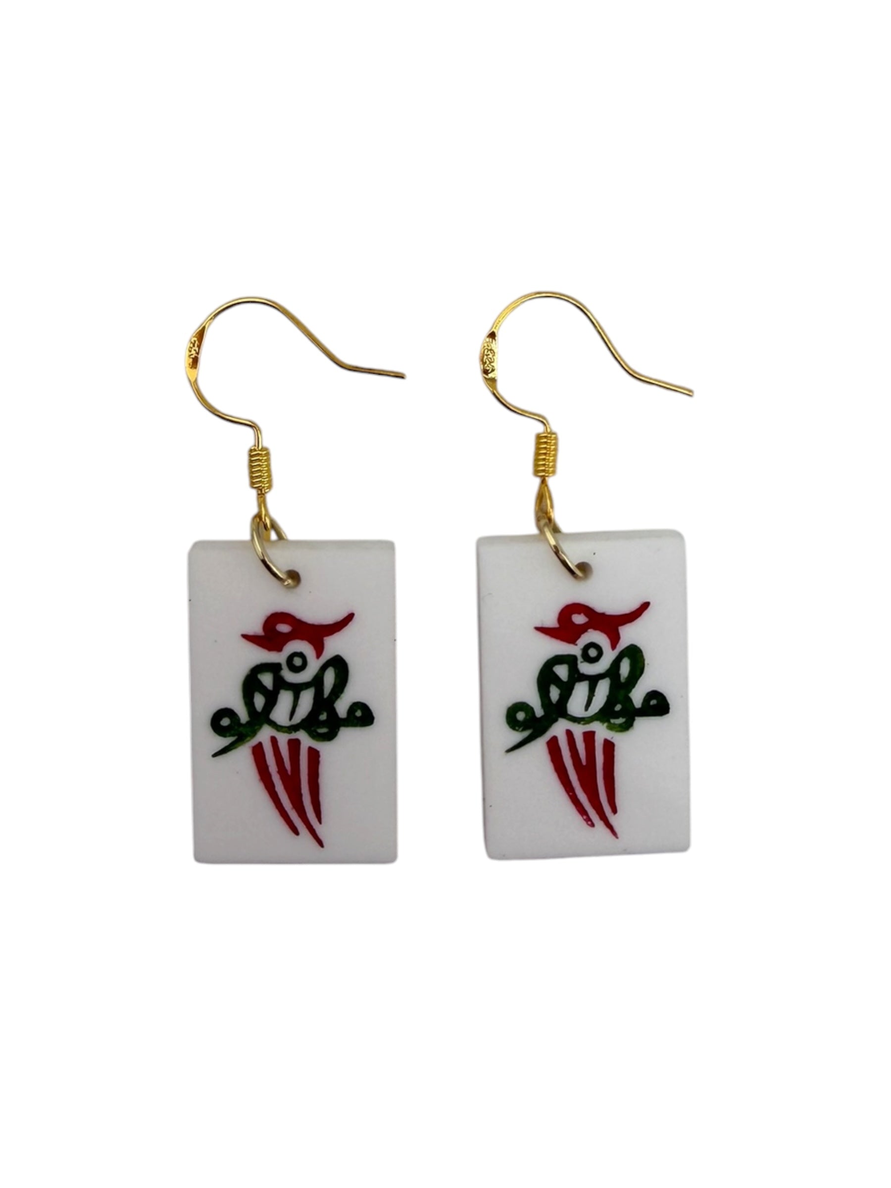 Mahjong Tile Earrings