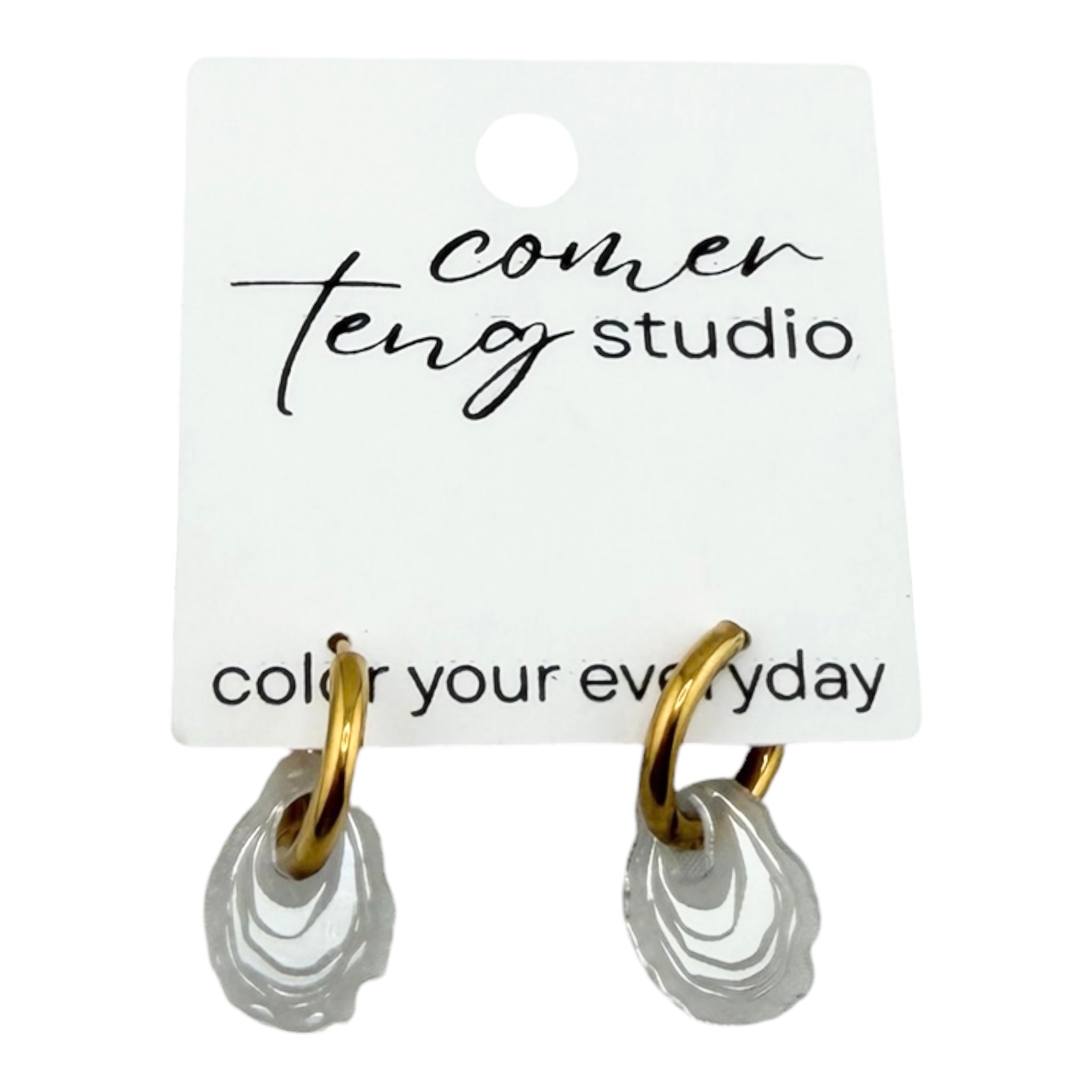 Oyster Charm Hoop Earrings