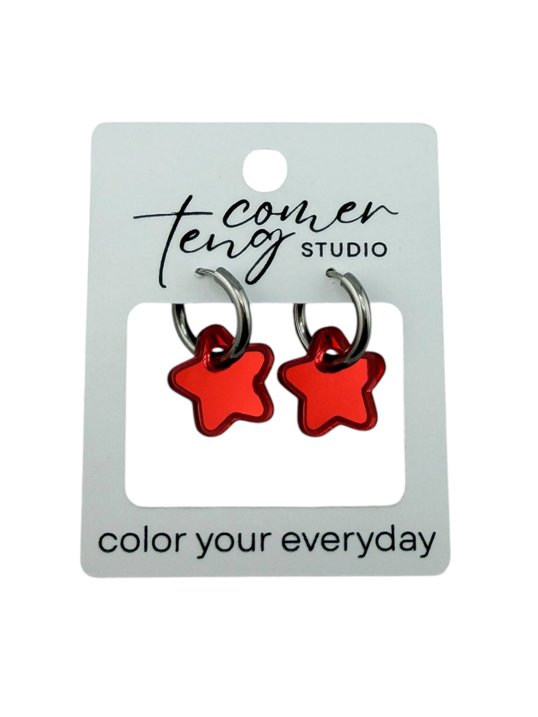 Star Charm Hoop Earrings