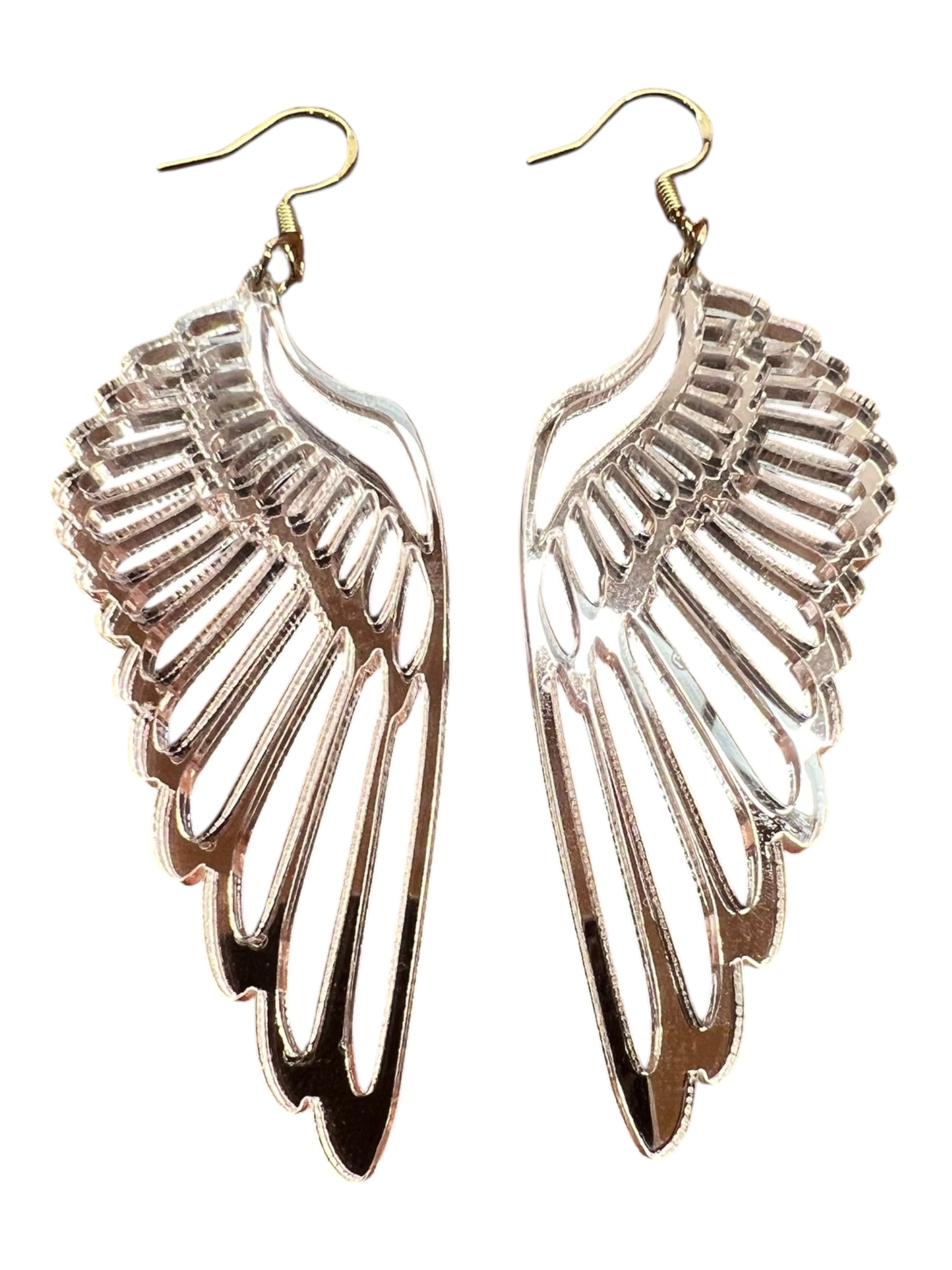 Rose Gold Shimmer Angel Wing Earrings