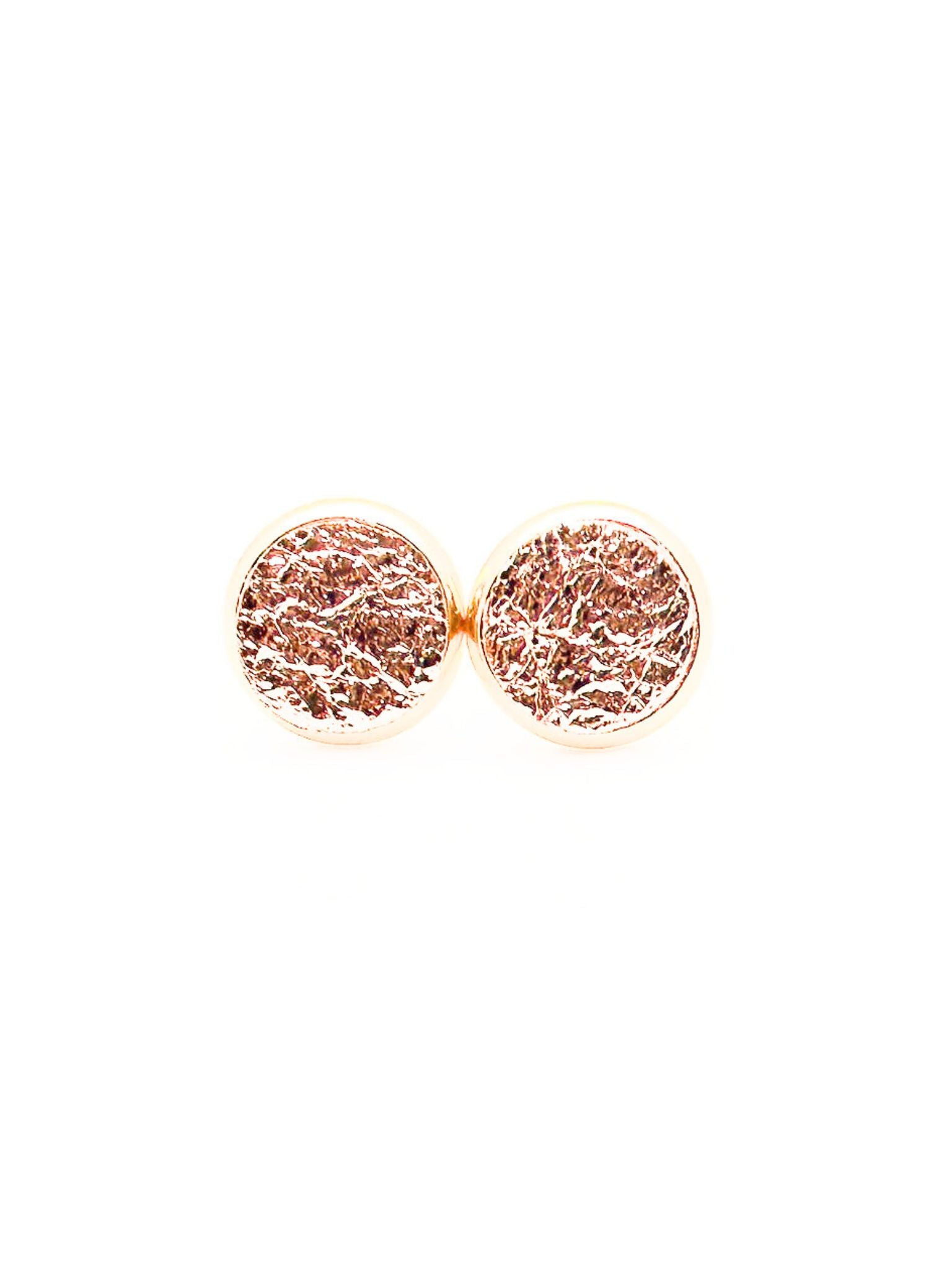 Rose Gold Leather Stud Earrings